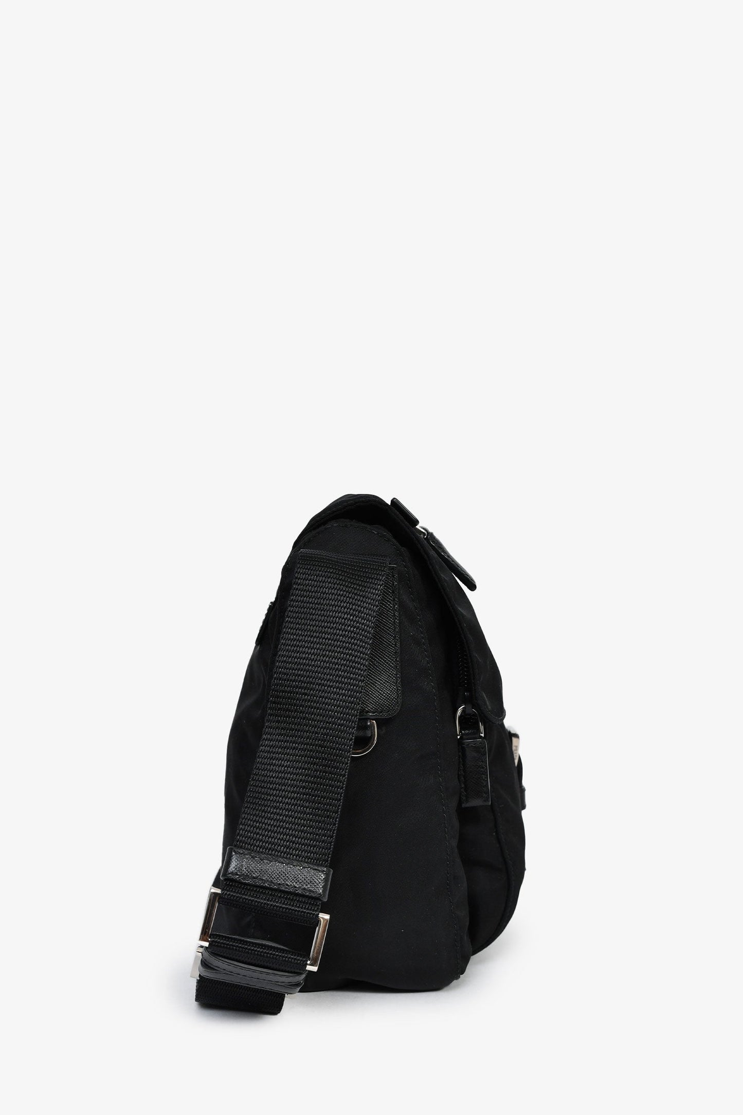 Prada Black Nylon Tessuto Messenger Bag