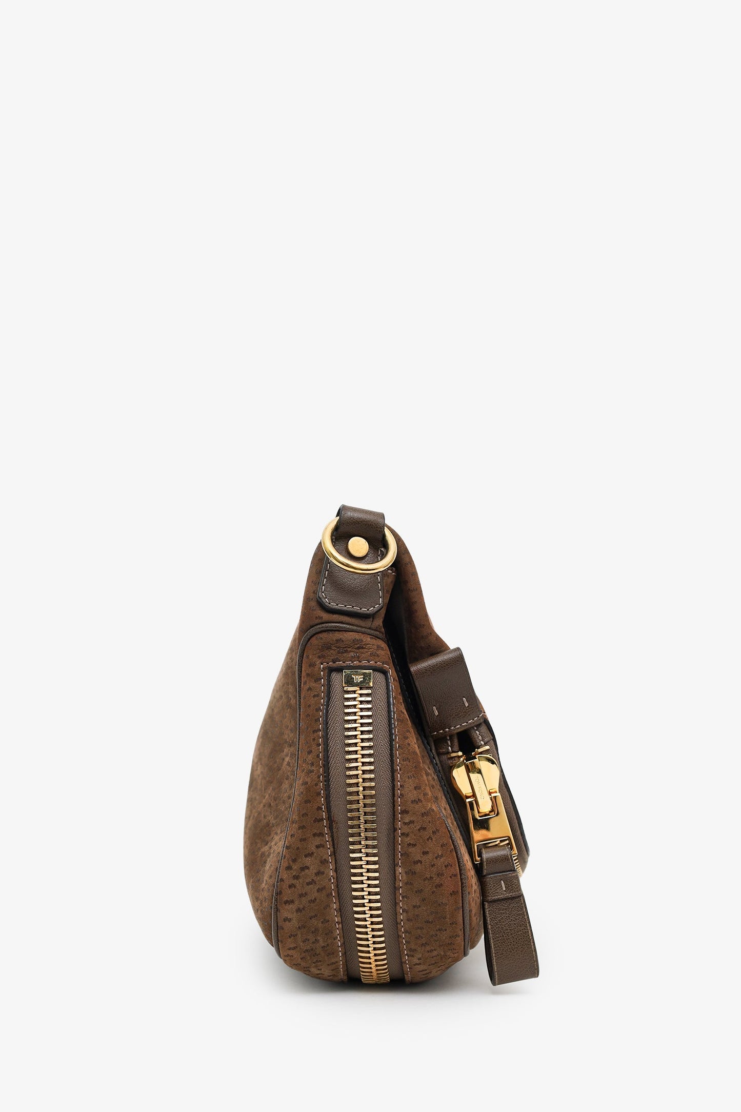 Tom Ford Brown Peccary Embossed Leather Medium Jennifer Shoulder Bag