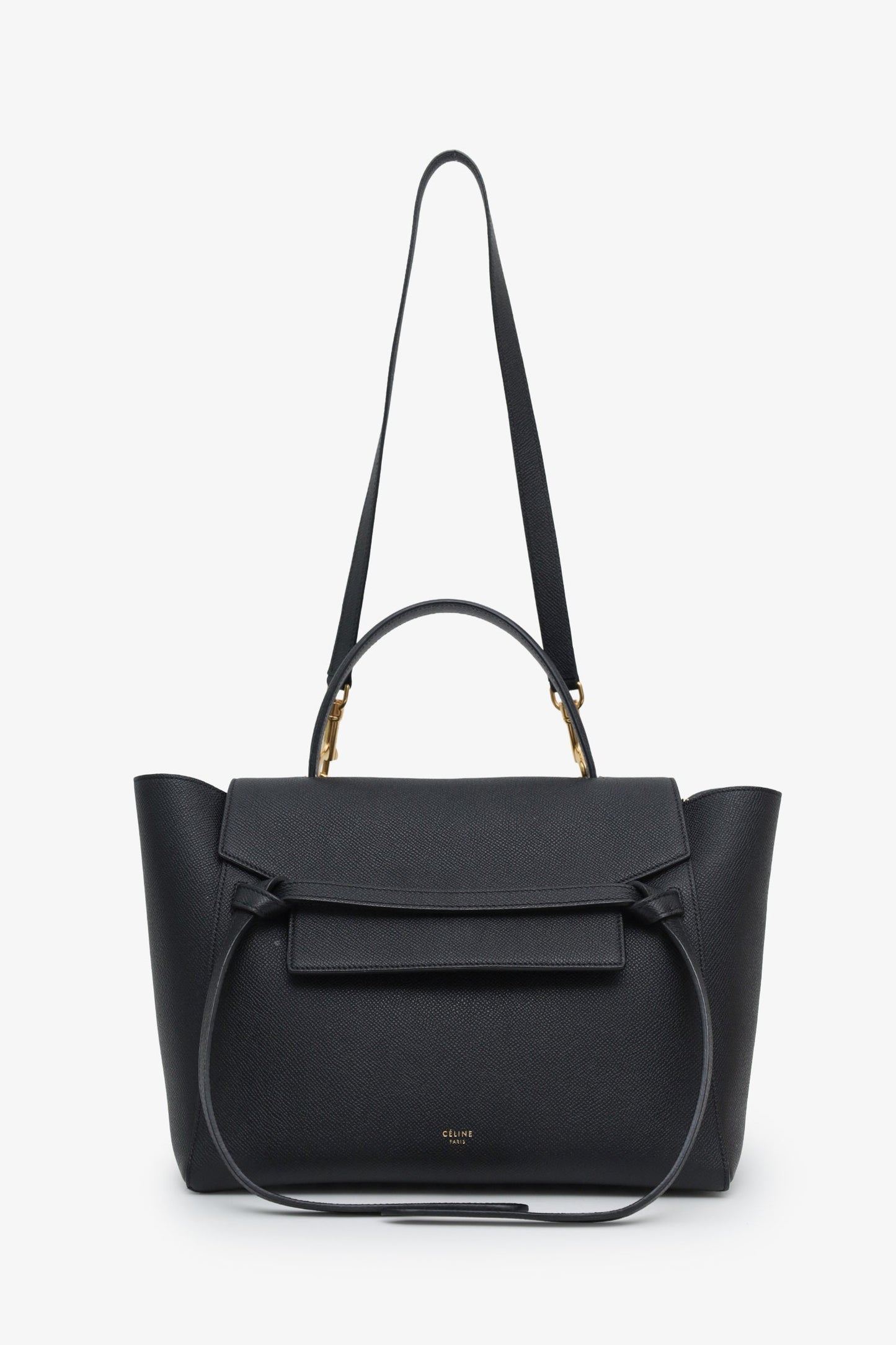 Celine Black Leather Mini Belt Bag With Strap