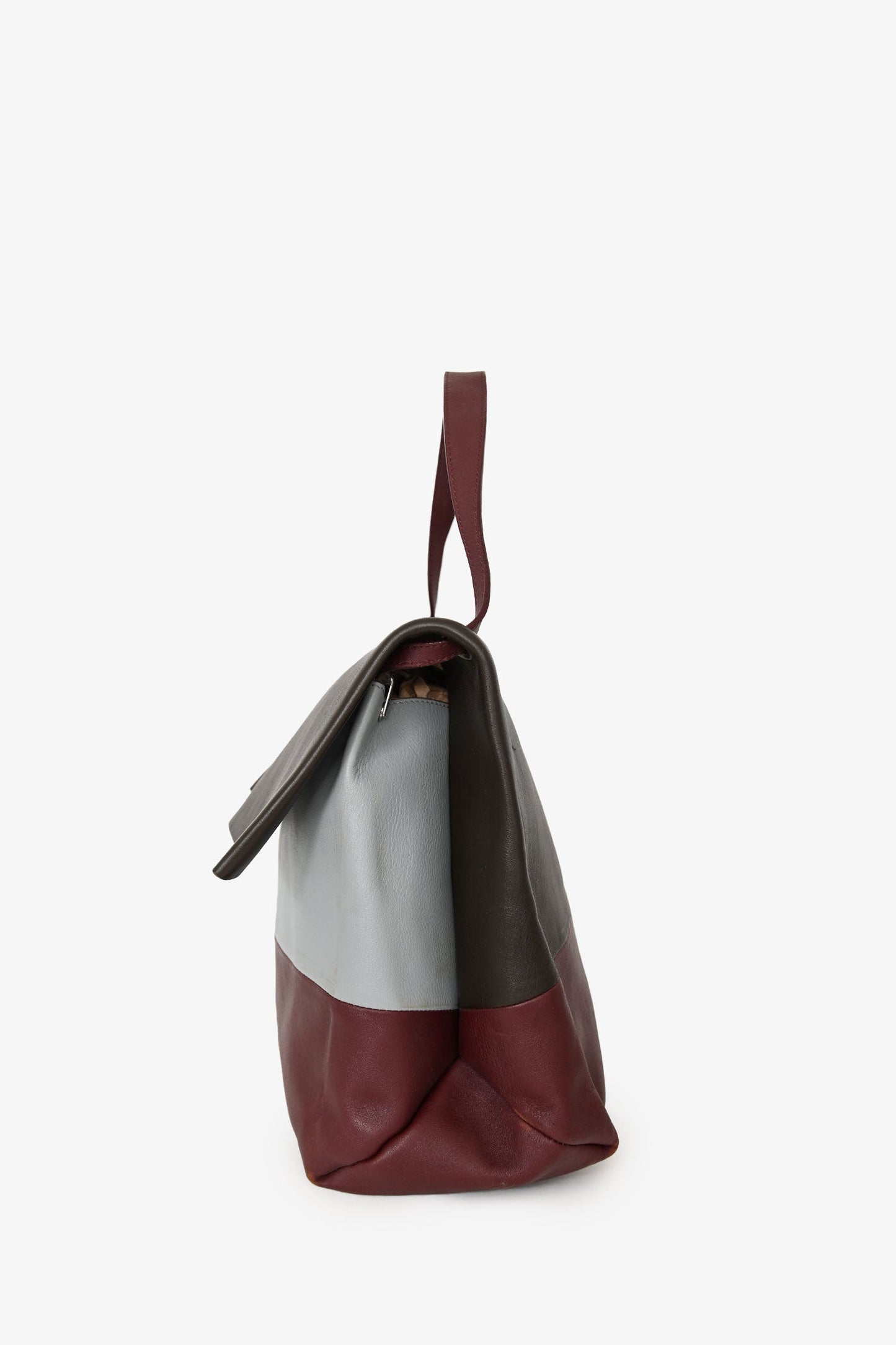 Celine Brown/Burgundy Leather All Soft Bag