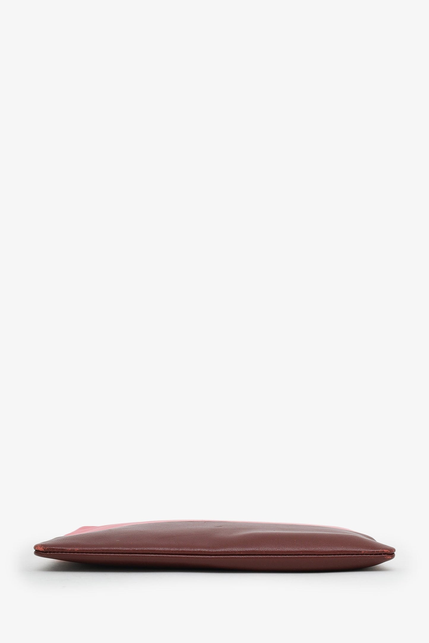 Celine Pink/Burgundy Leather Bi-Colour Solo Pouch Clutch Bag