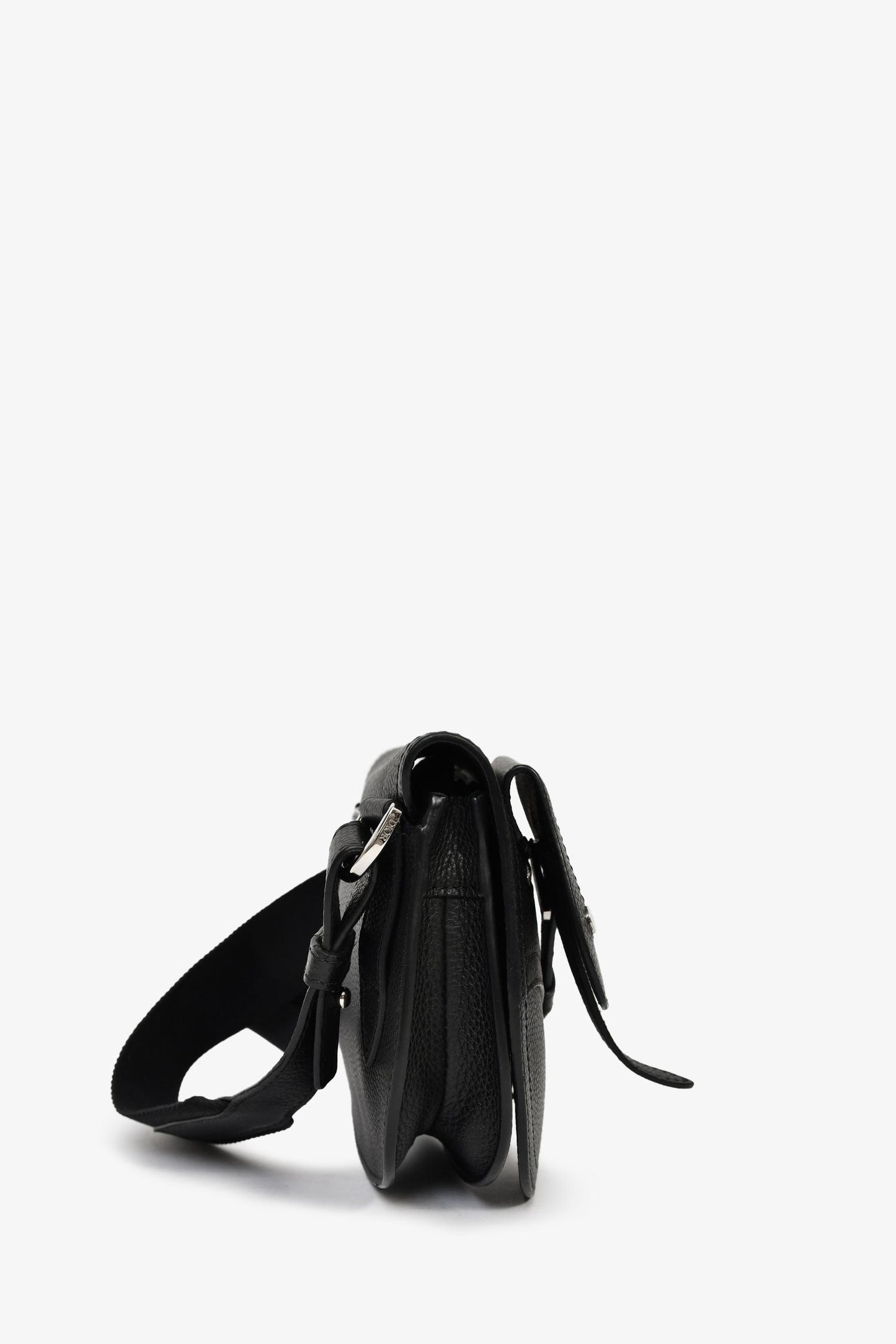 Christian Dior Black Leather Saddle Belt Bag