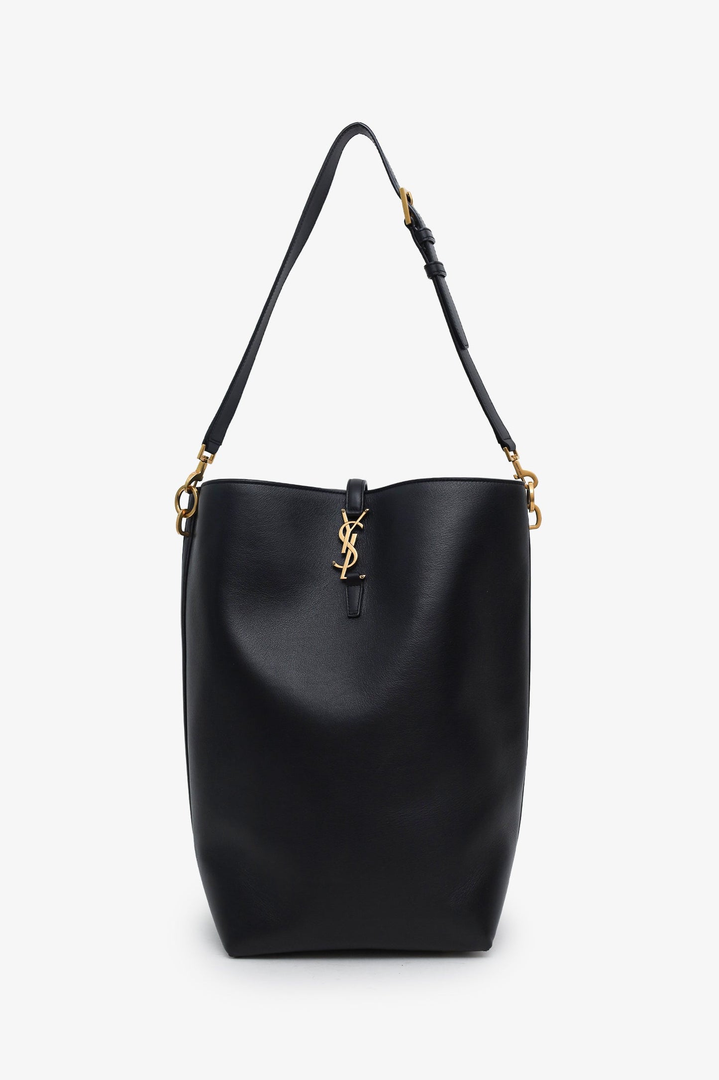 Saint Laurent Black Calfskin Le 37 YSL Large Bucket Bag