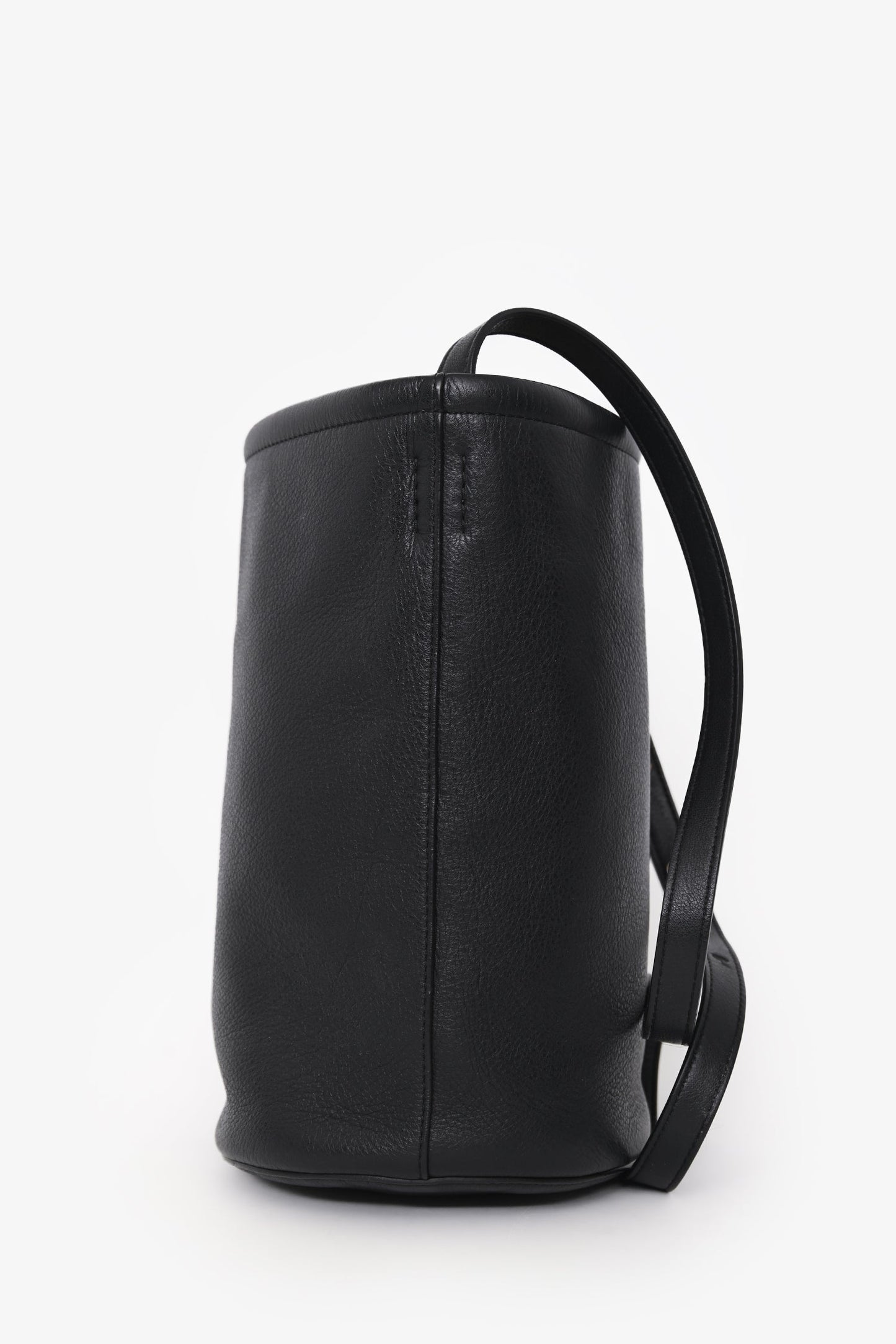 Mansur Gavriel Black Leather Logo Bucket Bag