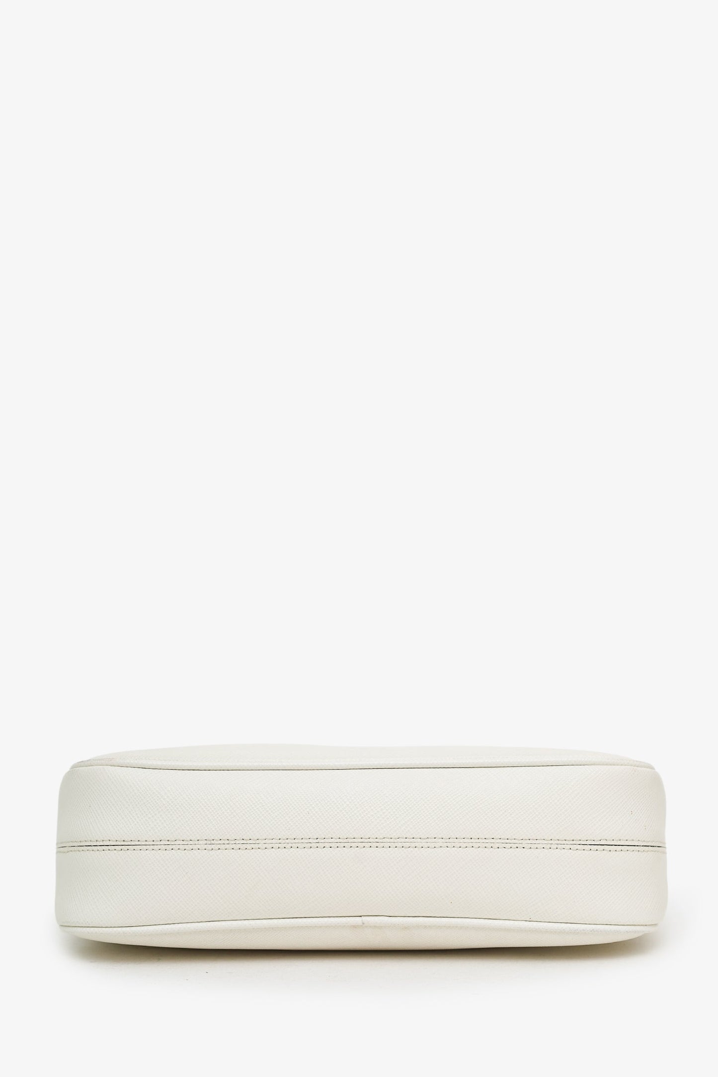 Prada White Saffiano Leather Re-Edition Shoulder Bag with Strap