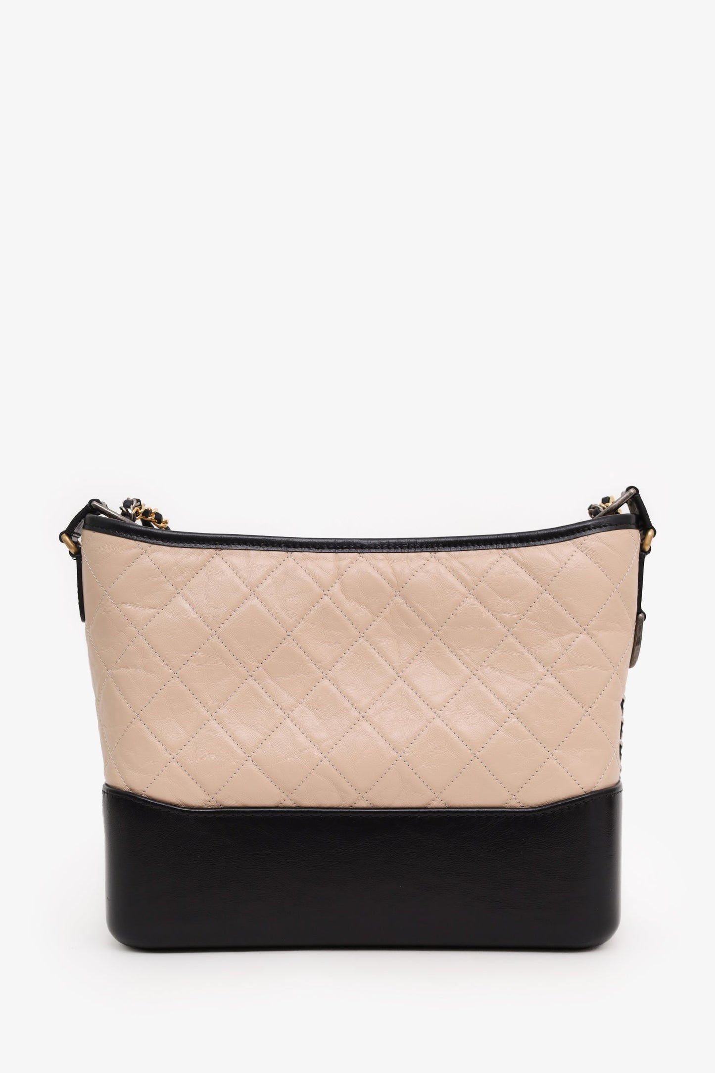 Chanel™ 2019-2020 Nude/Black Quilted Calfskin Medium 'Gabrielle' Crossbody Bag