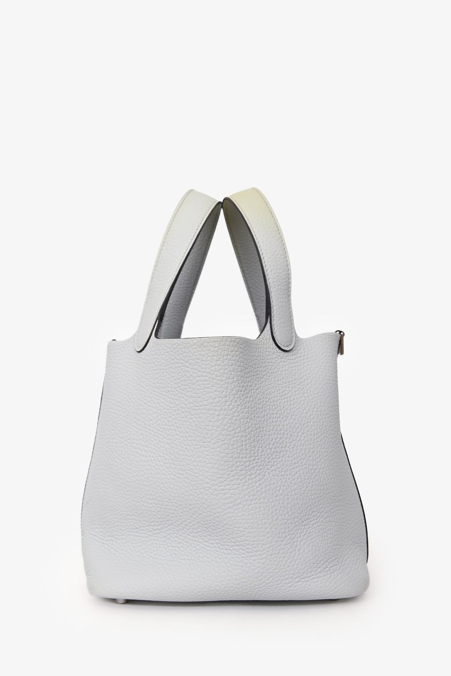 Hermès 2021 Pale Blue Clemence Leather Picotin 18 PHW
