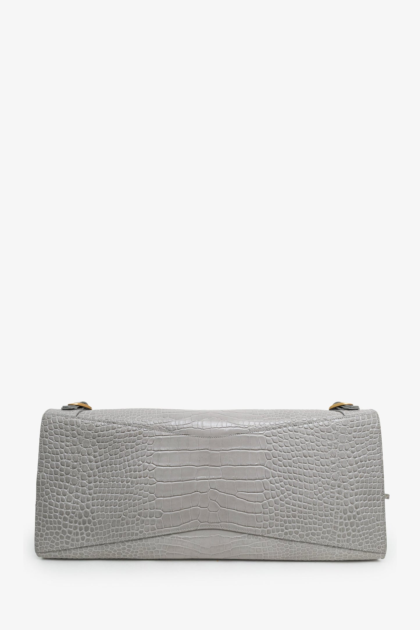 Balenciaga Grey Croc Embossed Leather Large Neo Classic Tote
