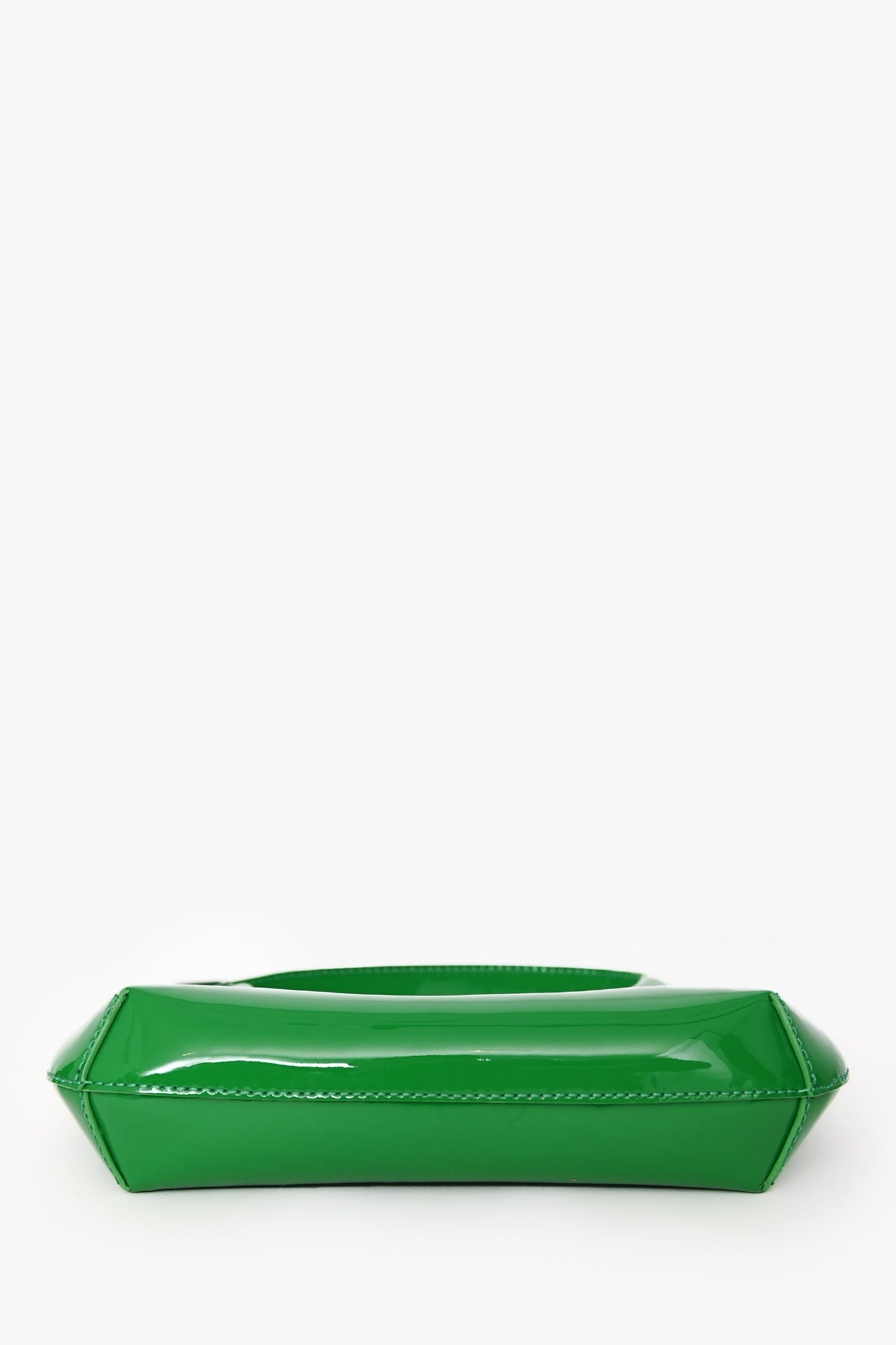 By Far Green Patent Baby Amber Bag
