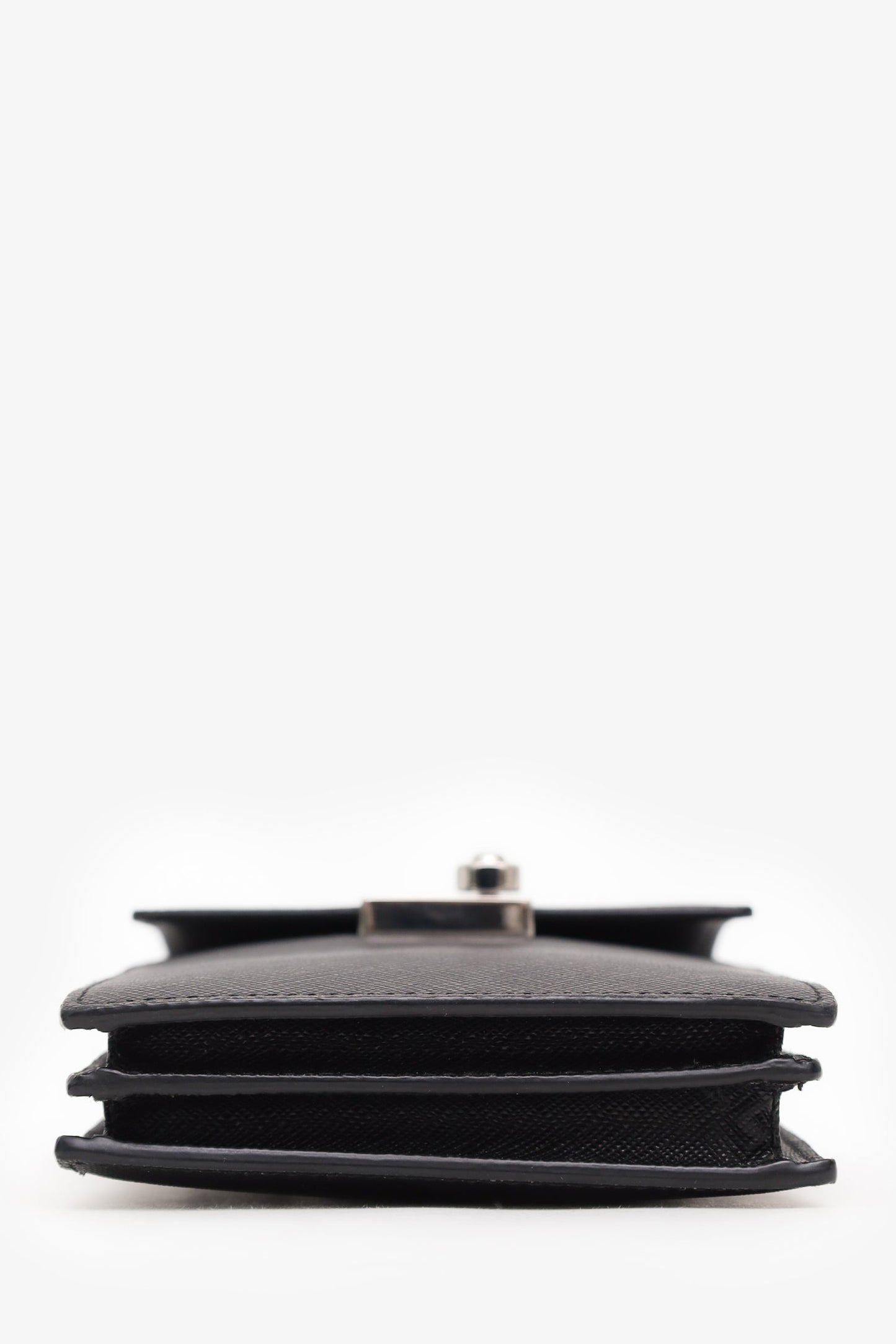 Prada Black Saffiano Leather Smartphone Pouch