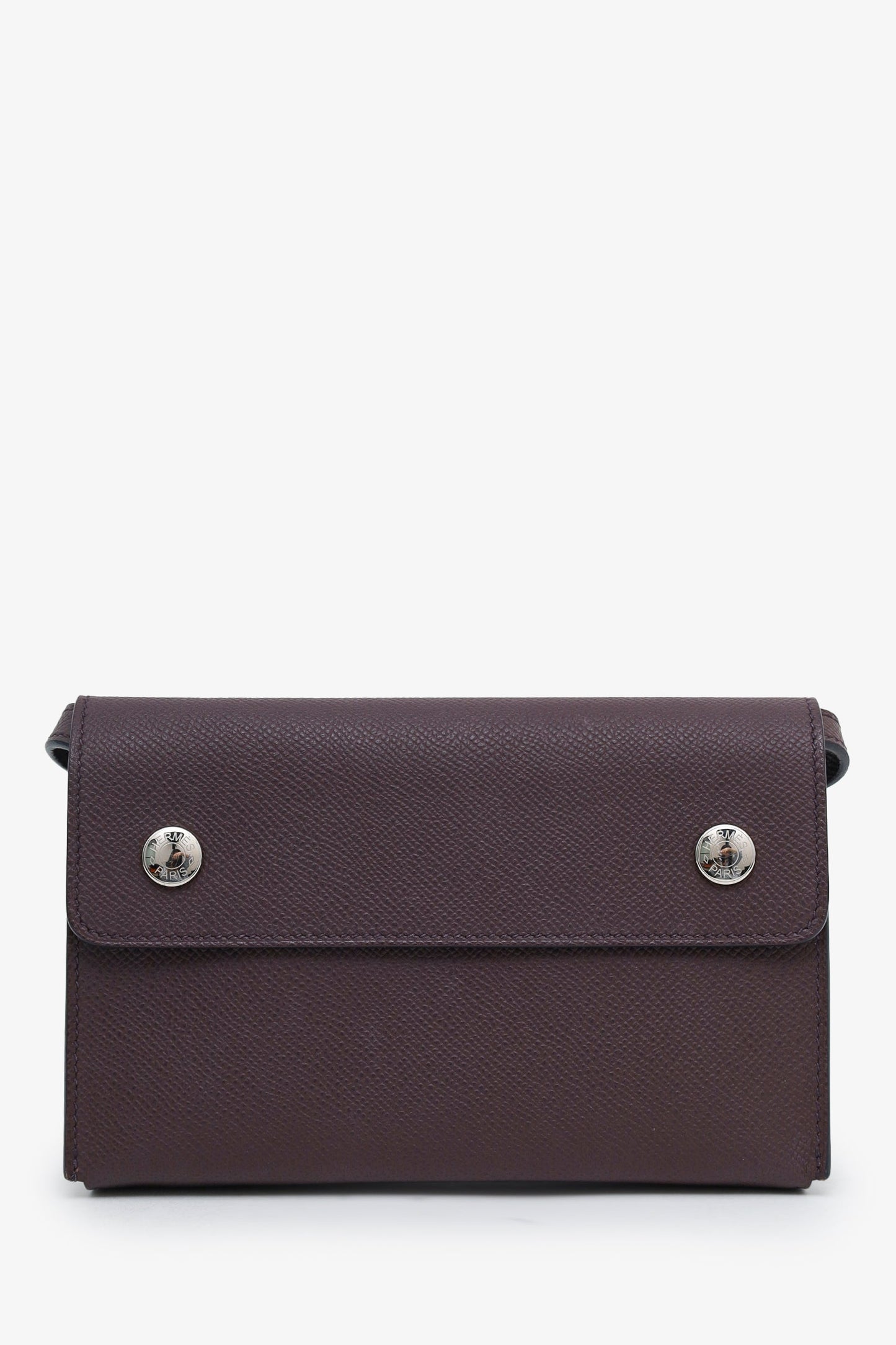 Hermès 2023 Rouge Sellier Epsom Leather Hermèsnap Wallet With Strap