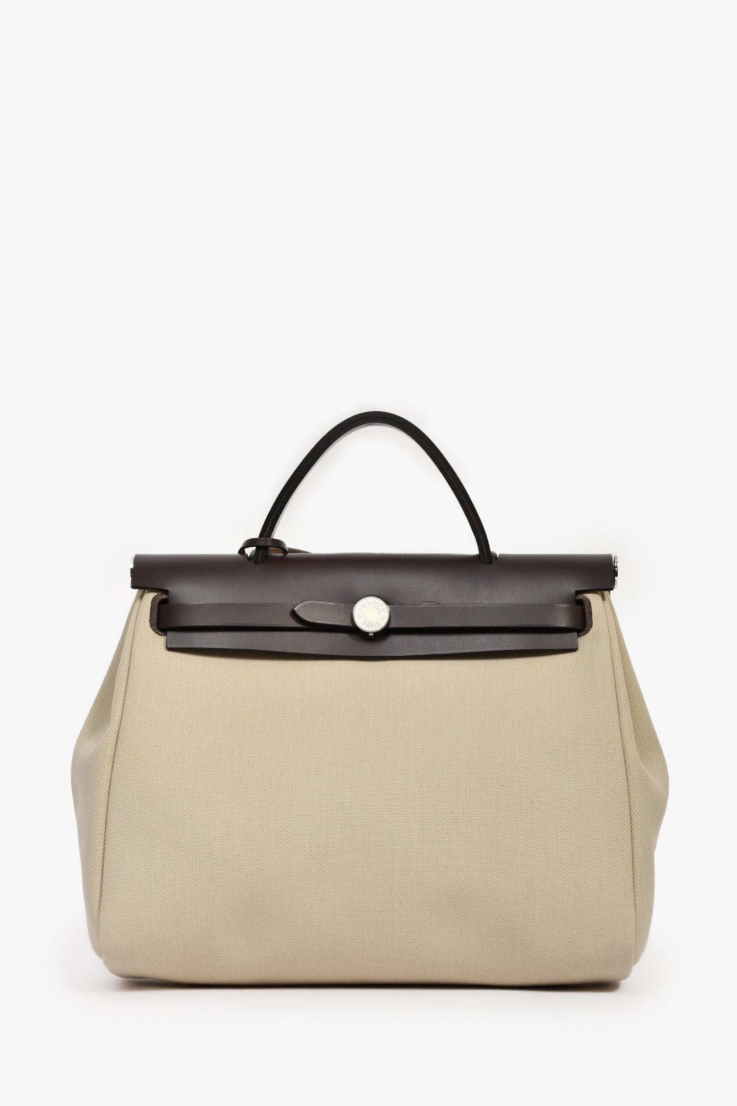 Hermès 2021 Brown/Beige Canvas Leather Herbag 31