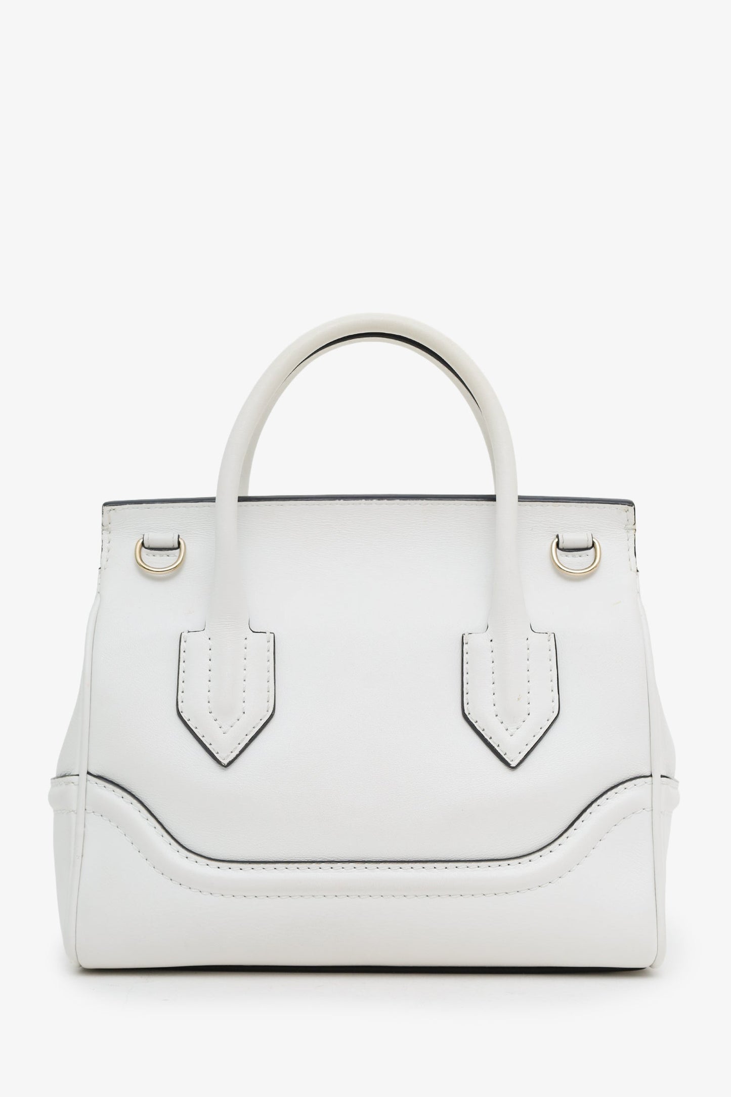 Versace White Leather Palazzo Empire Medusa Top Handle Purse with Strap
