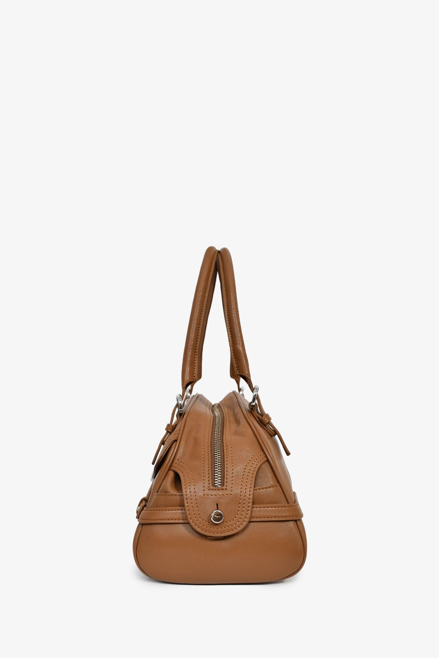 Salvatore Ferragamo Brown Leather Gancini Bag