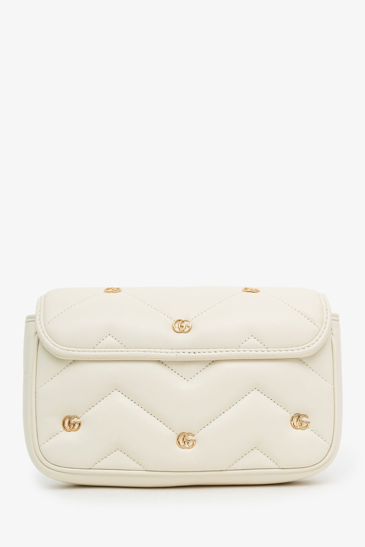 Gucci White GG Marmont Small Crossbody Bag GHW