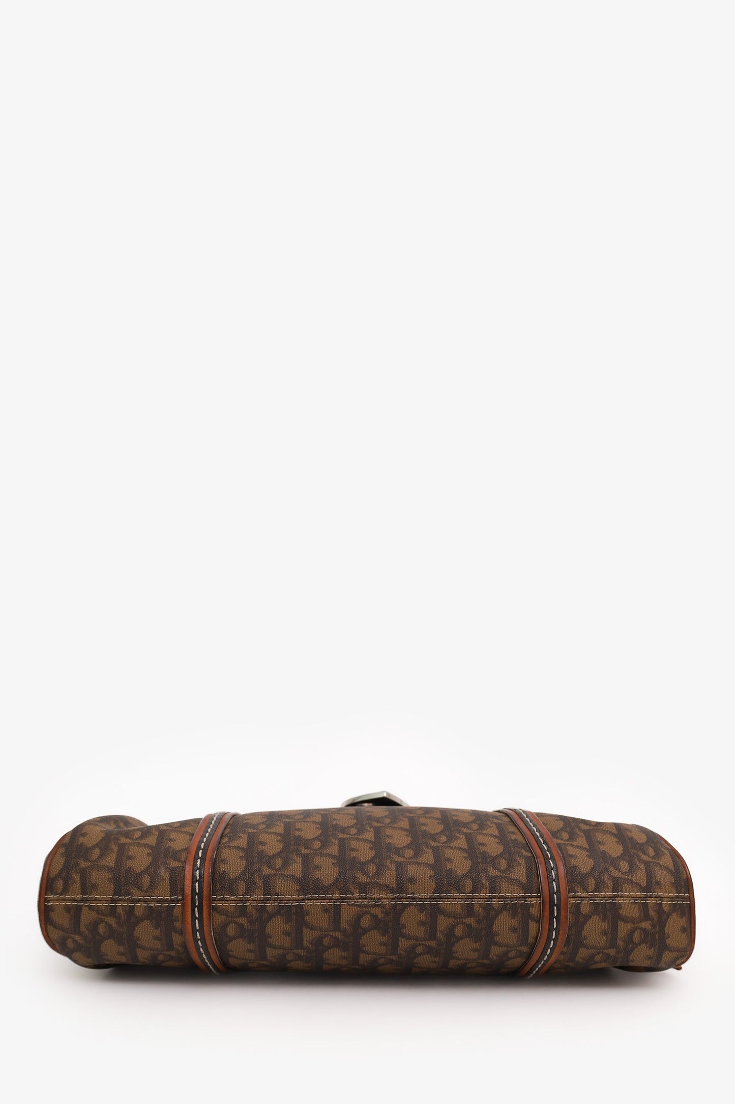 Christian Dior 2007 Brown Monogram Romantique Trotter Flap Bag