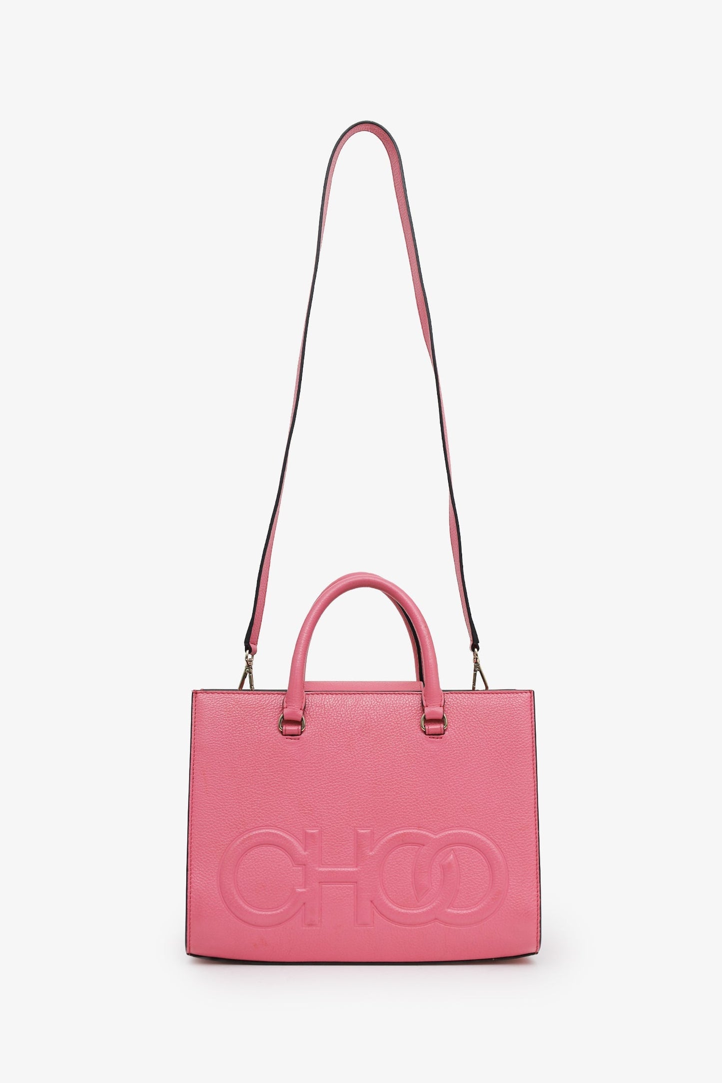 Jimmy Choo Pink Cheri Leather Book Tote