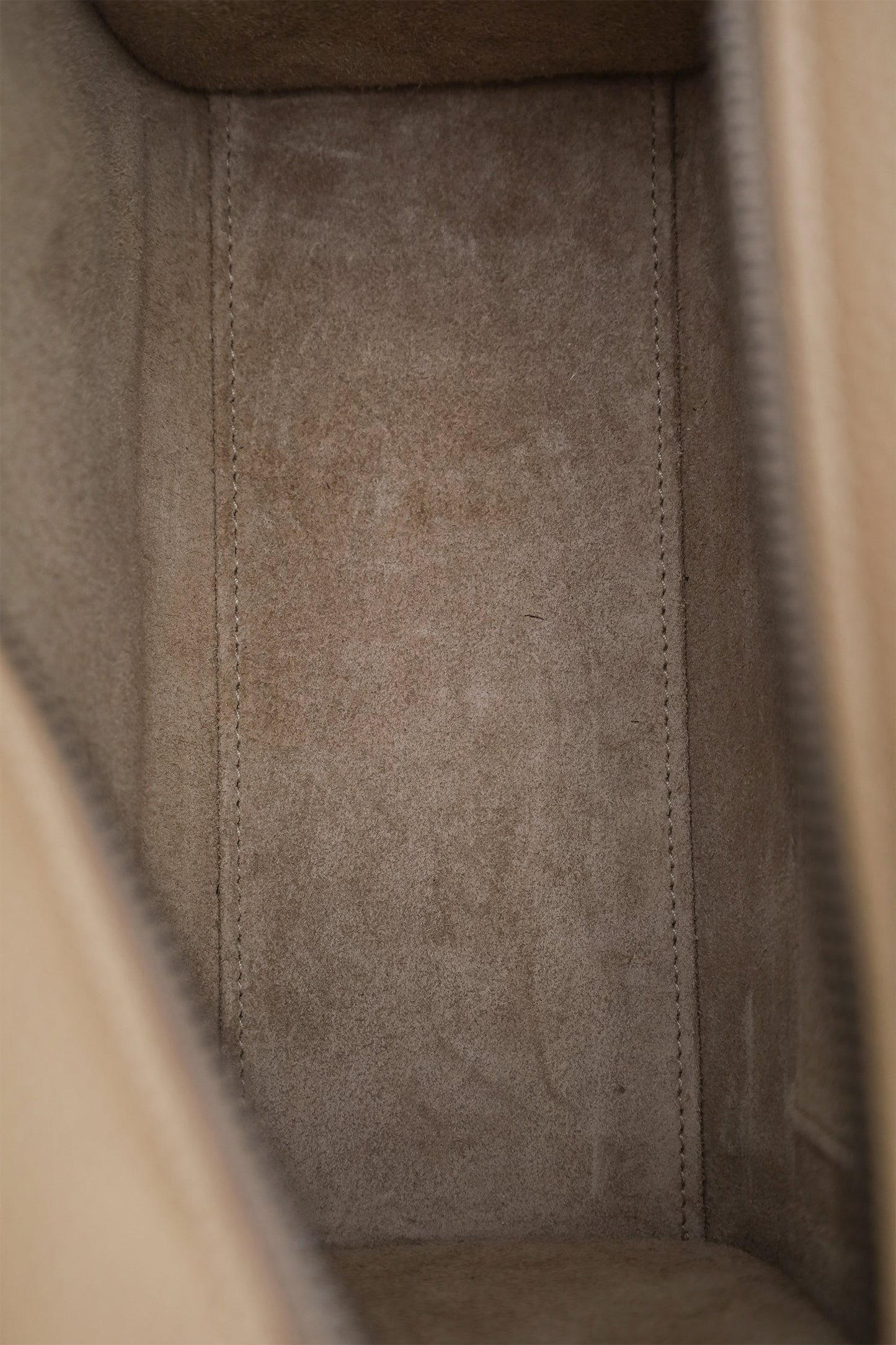 Celine Taupe Leather Nano Luggage Bag With Strap