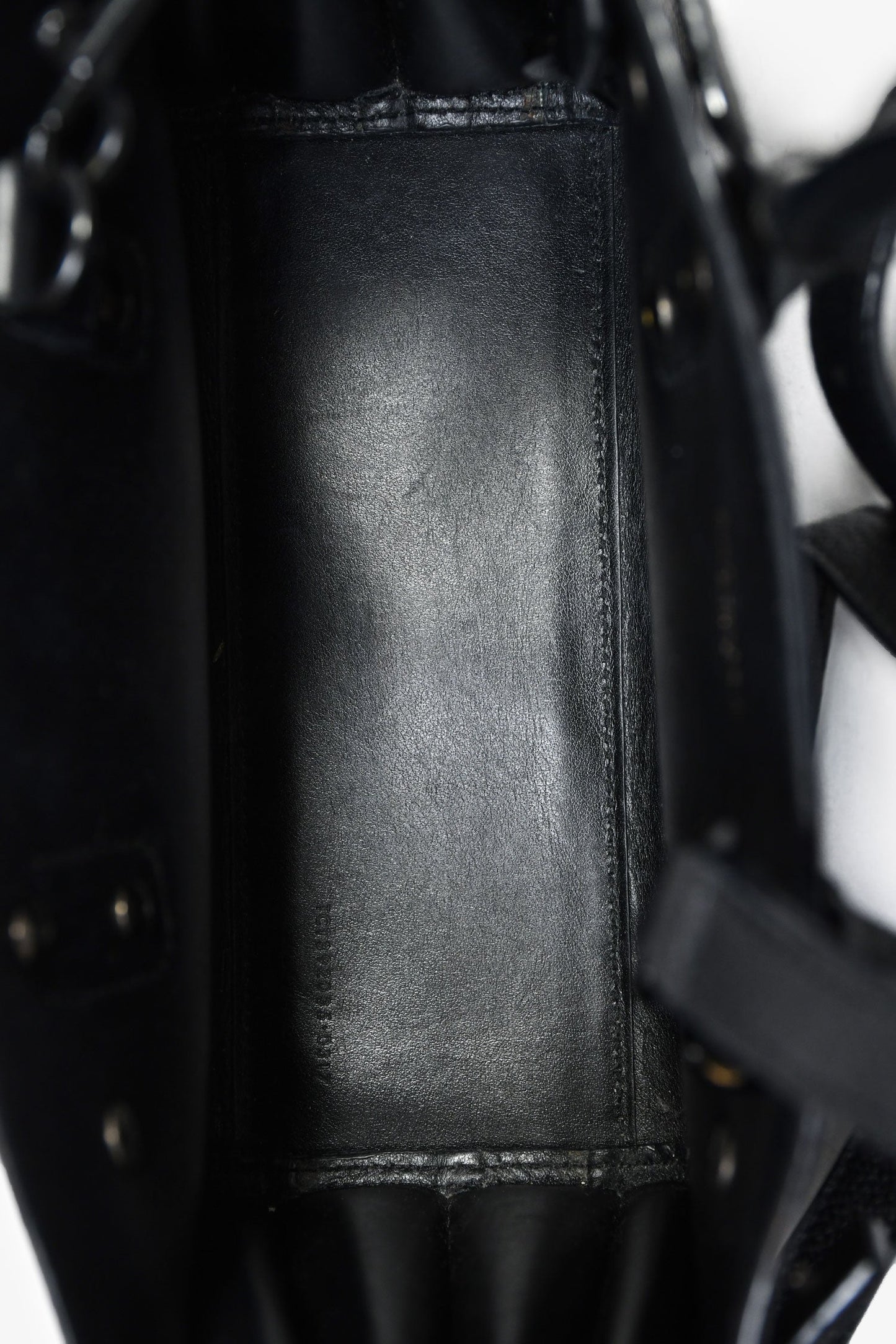 Saint Laurent Black Grained Leather Nano 'Sac de Jour' with Strap