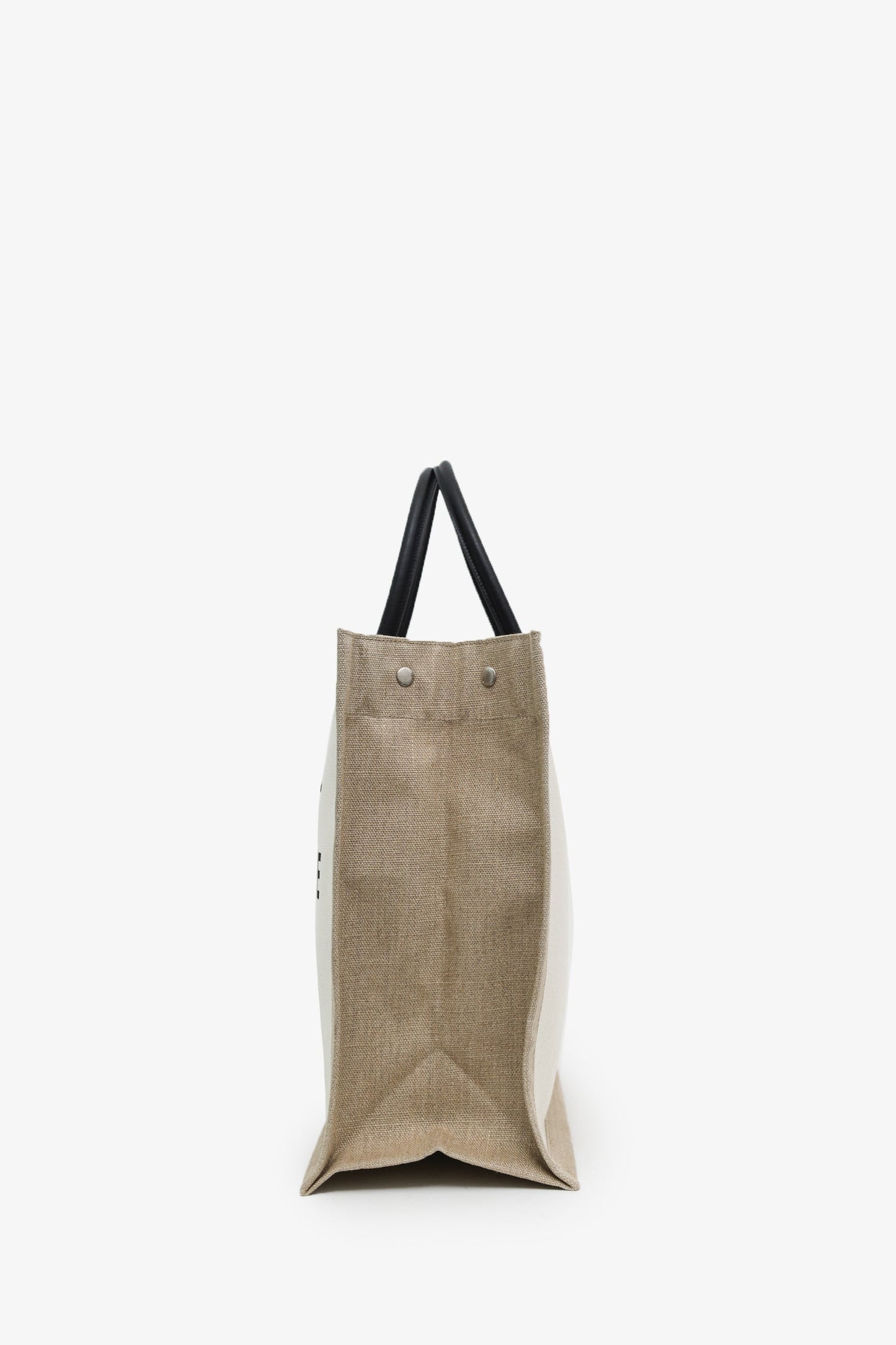 Saint Laurent Beige/Black Canvas Large Rive Gauche Canvas Tote