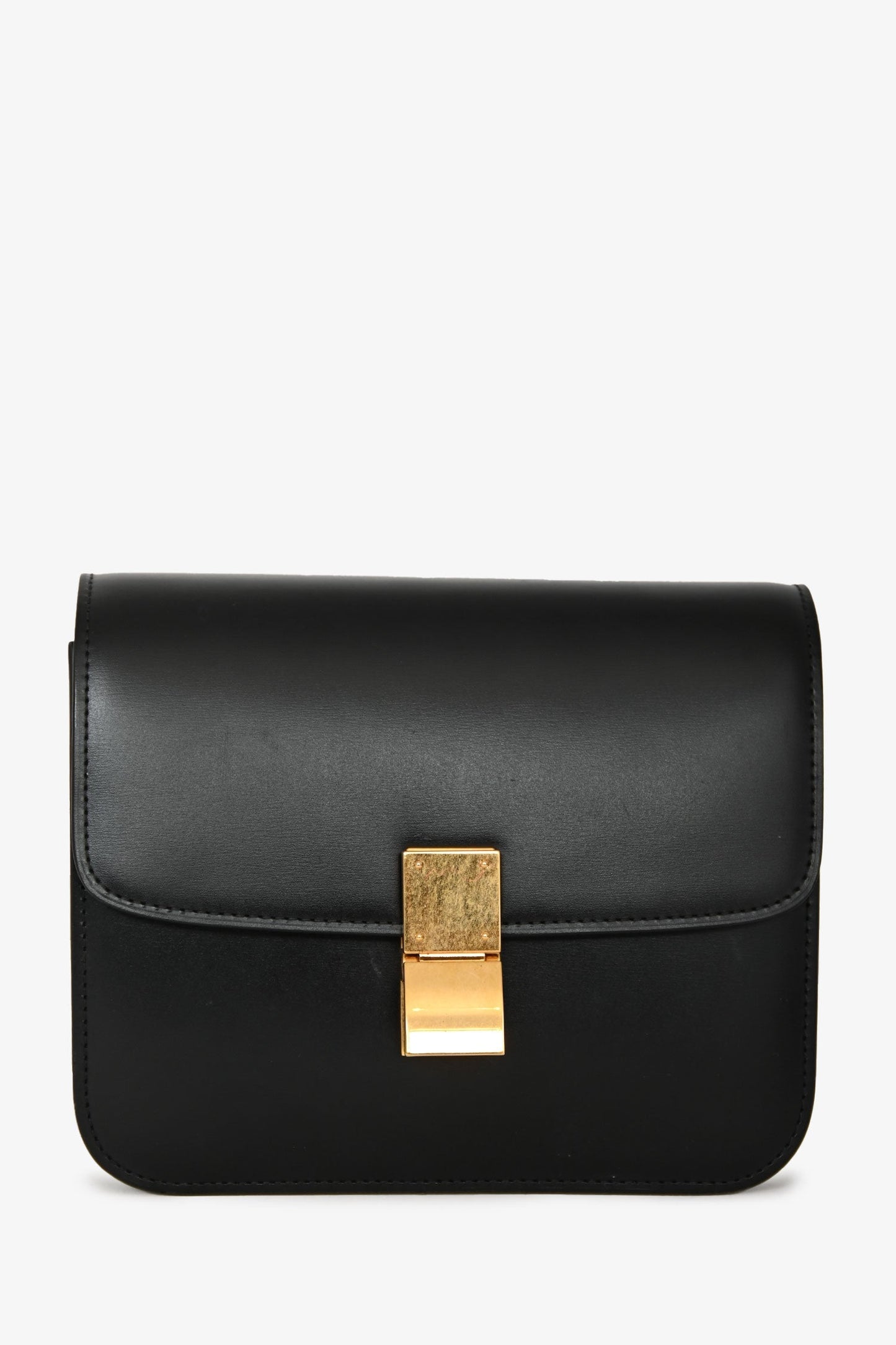 Celine 2021 Black Leather Teen Box Crossbody