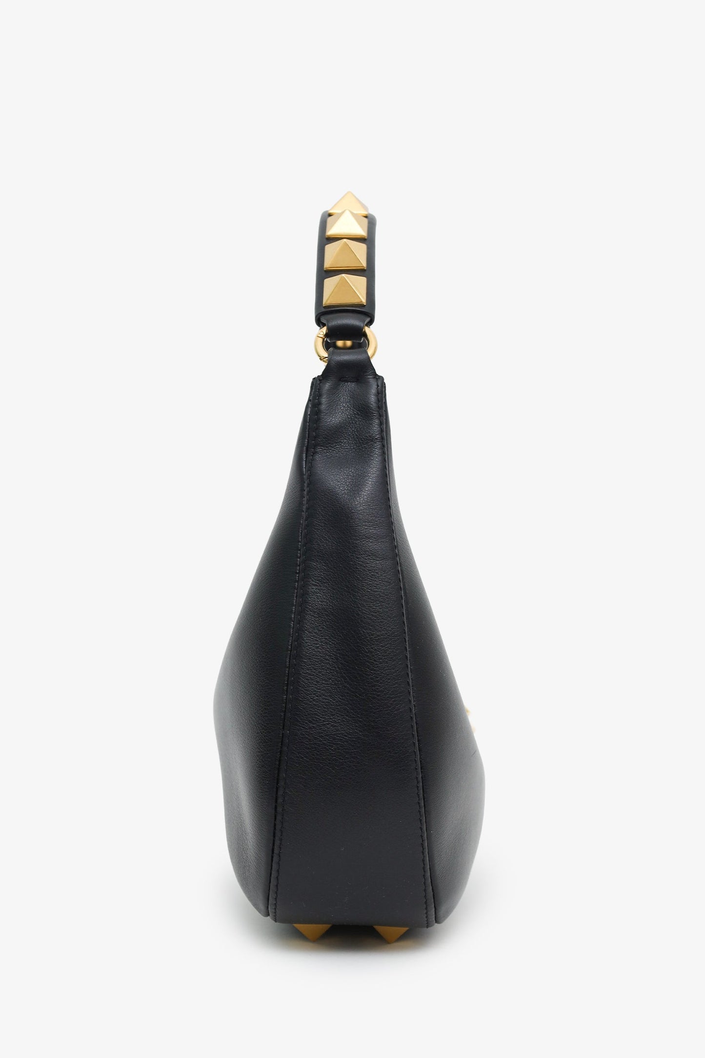 Valentino Black Leather Roman Stud Small Shoulder Bag