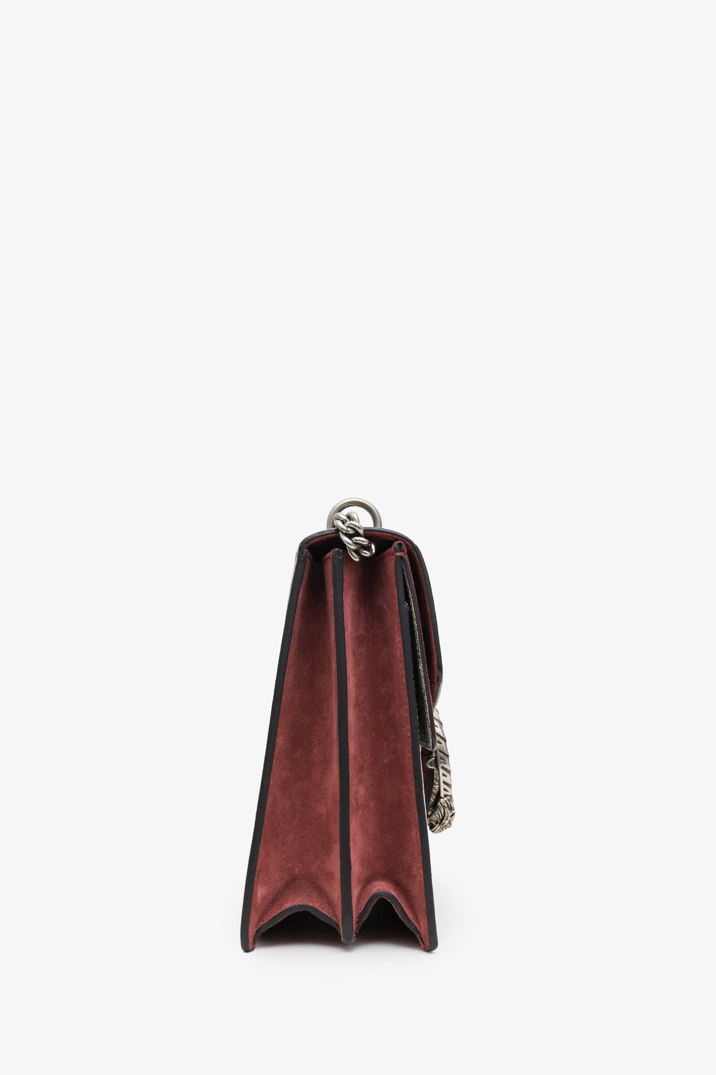 Gucci GG Supreme Blooms Canvas and Burgundy Suede Dionysus Medium Shoulder Bag