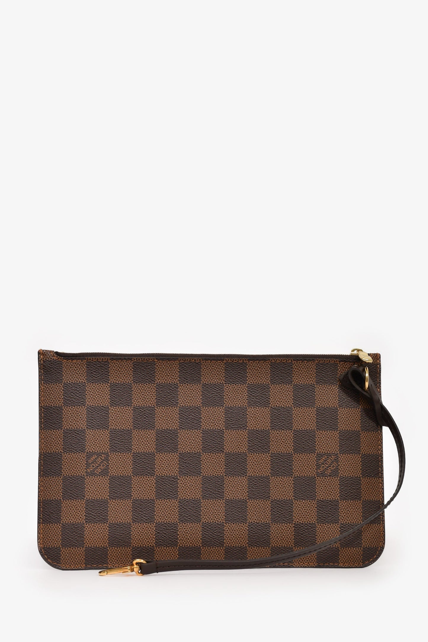 Louis Vuitton Brown Damier Ebene Cerise Red Neverfull MM with Pouch