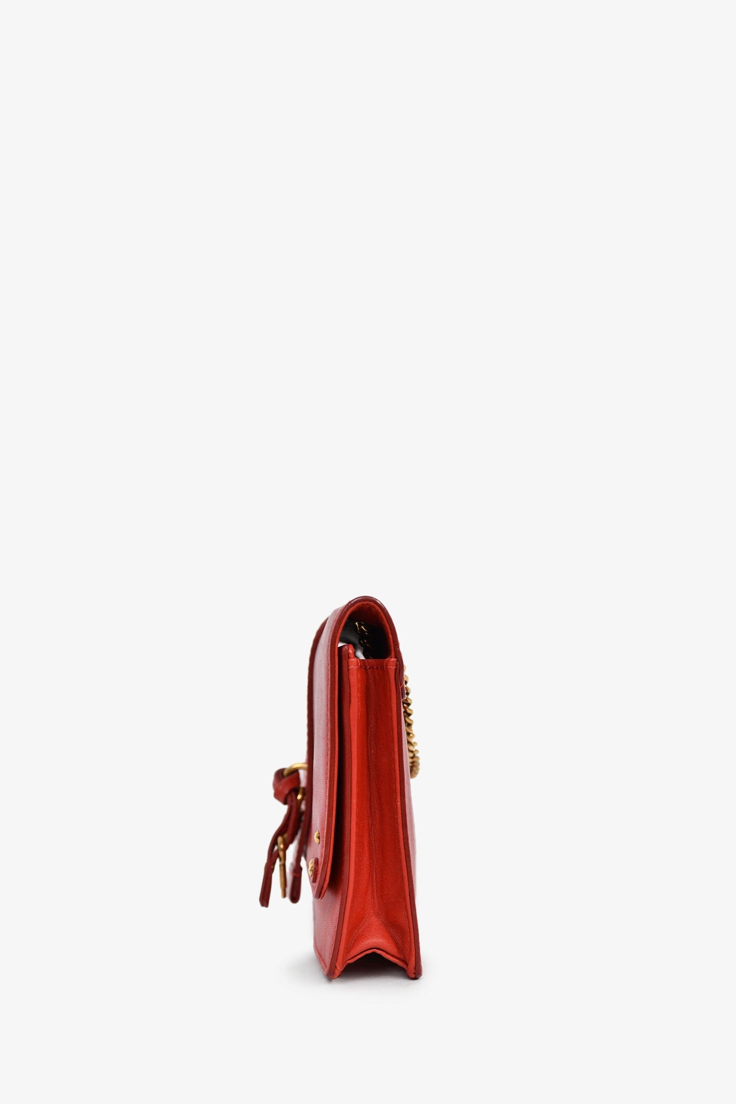 Chloe Red Leather 'Aby' Wallet on Chain