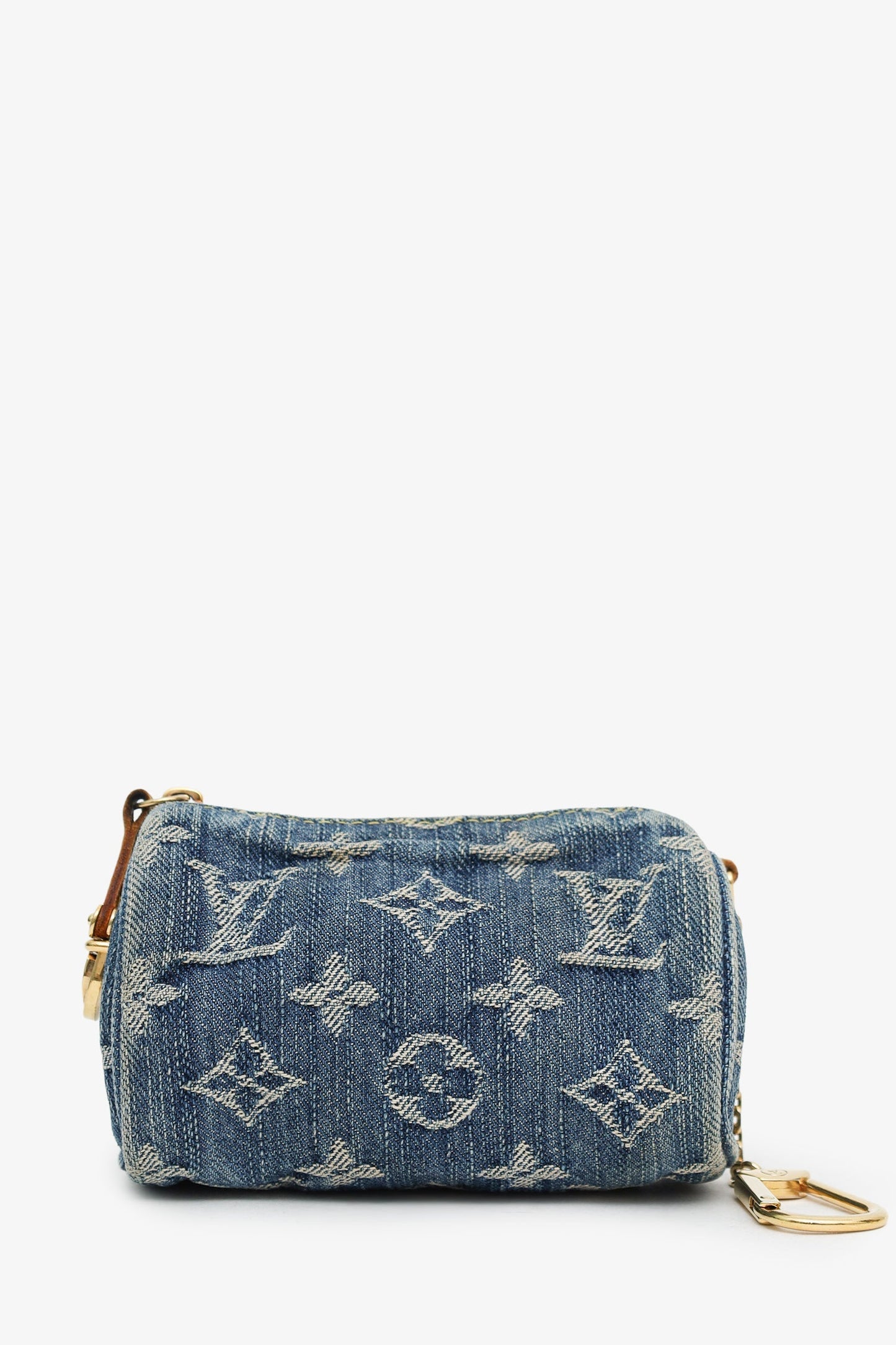 Louis Vuitton Blue Monogram Denim Mini Speedy Bag Charm