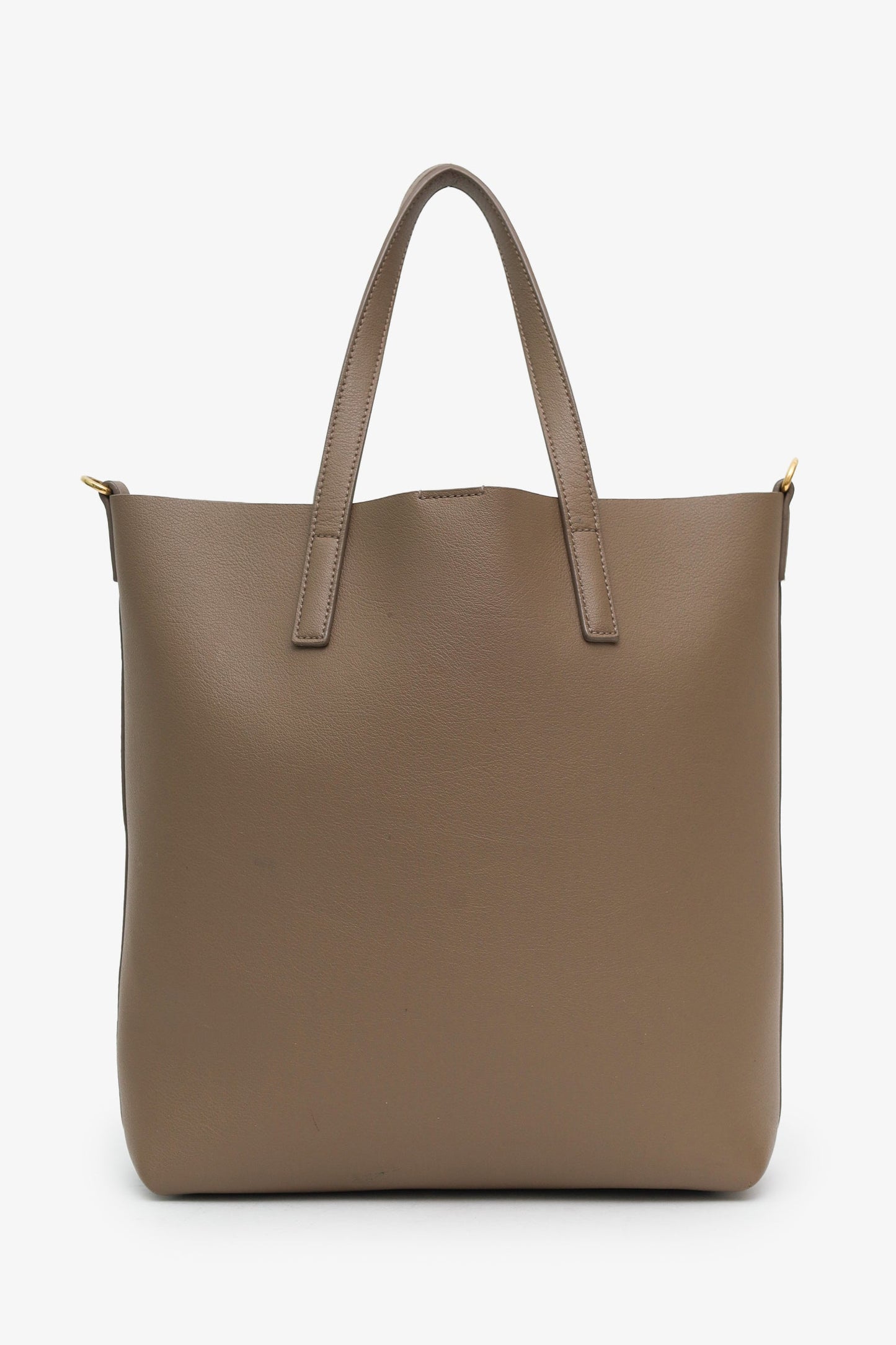 Saint Laurent Taupe Leather Shopping Toy Tote With Strap