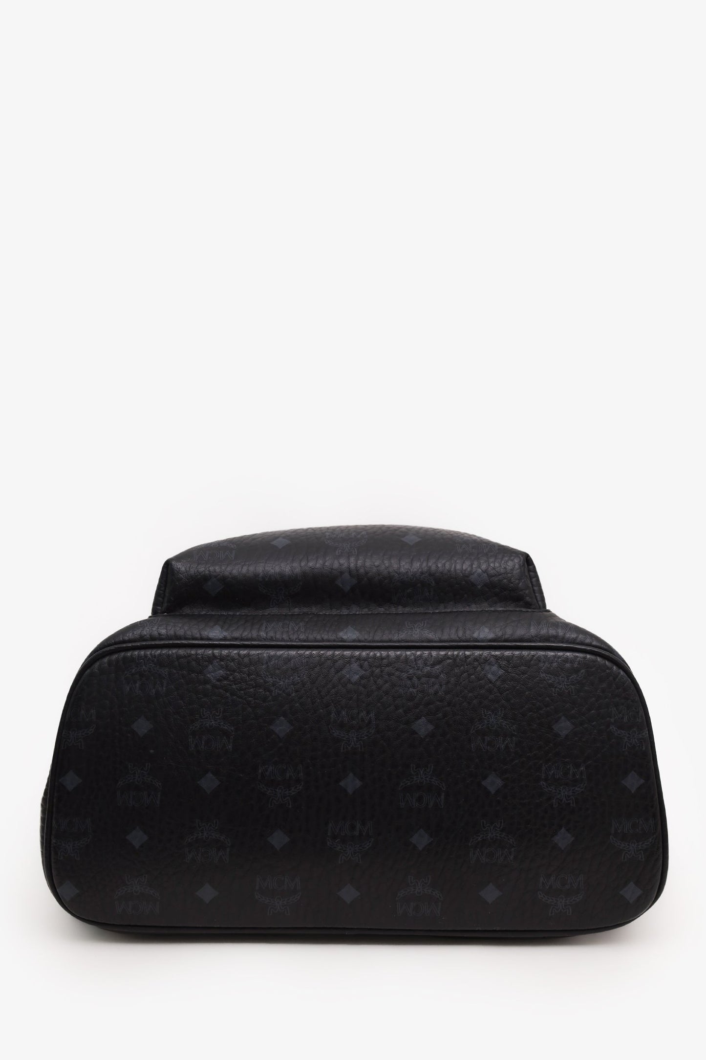 MCM Black Leather Monogram Medium Stark Backpack