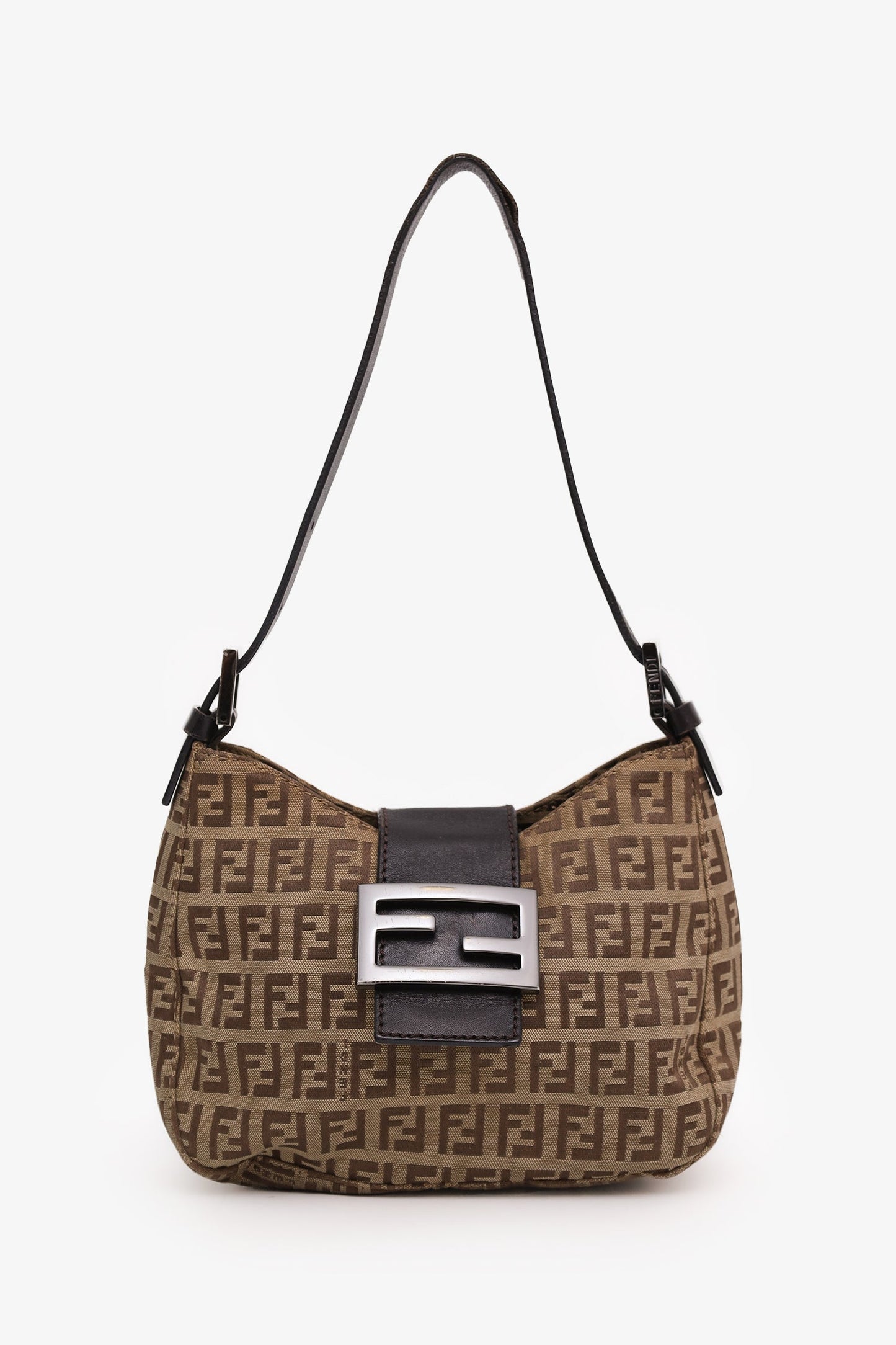 Fendi Beige Zucchino Canvas Shoulder Bag