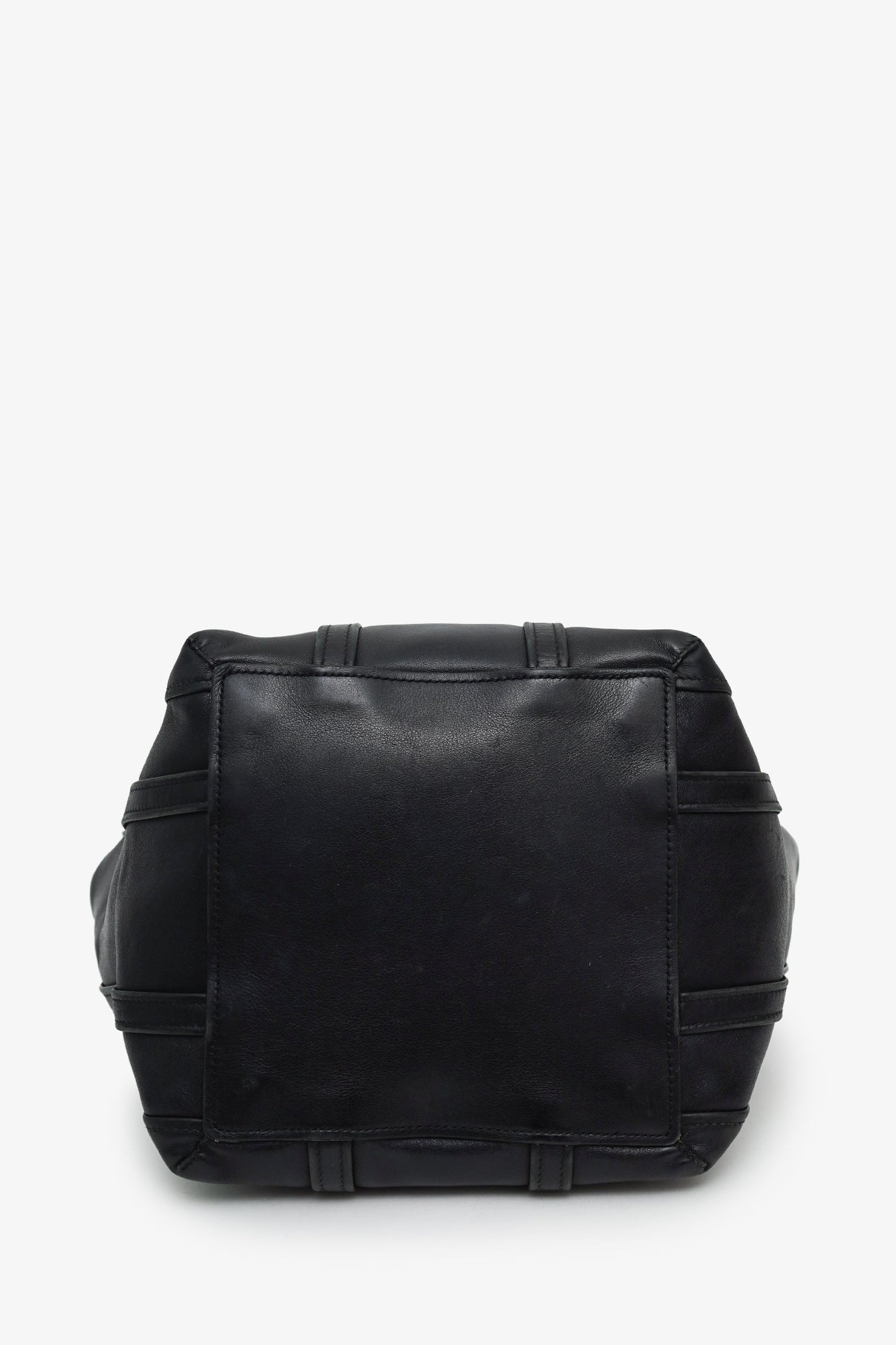 Balenciaga Black Leather Laundry Cabas Tote