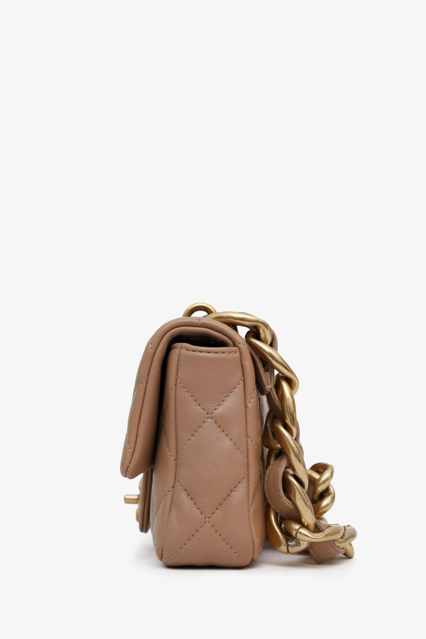 Chanel™ 2022 Spring Summer Beige Lambskin Small Funky Town Flap Shoulder Bag
