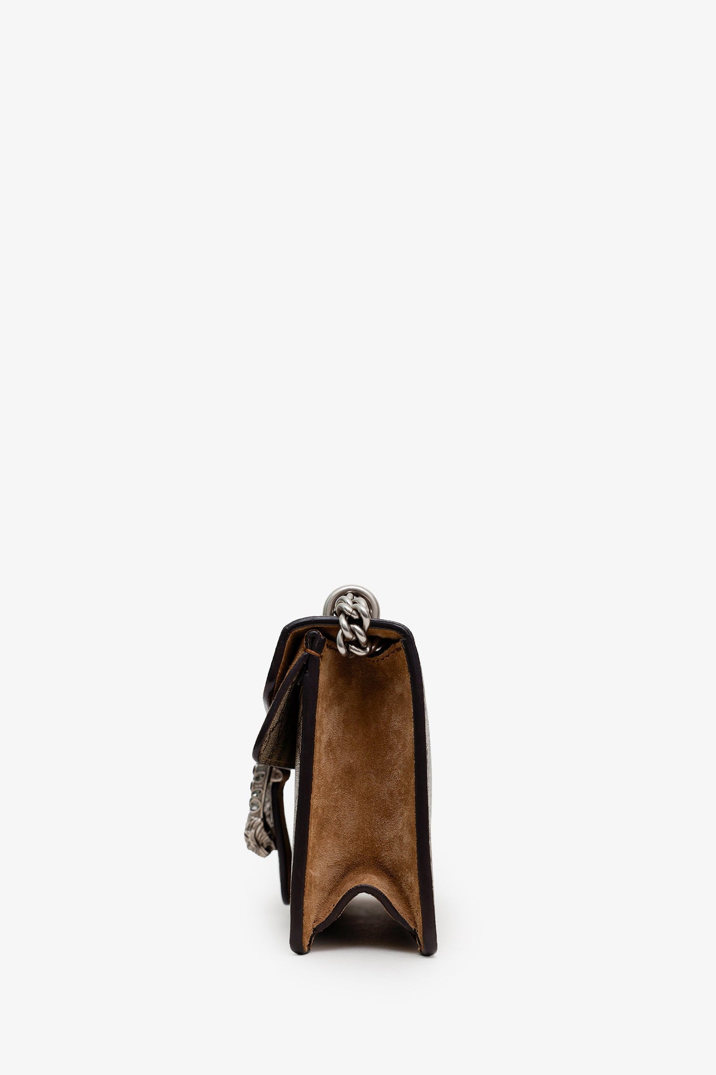 Gucci Beige GG Supreme Monogram Suede Crystal Small Dionysus Shoulder Bag