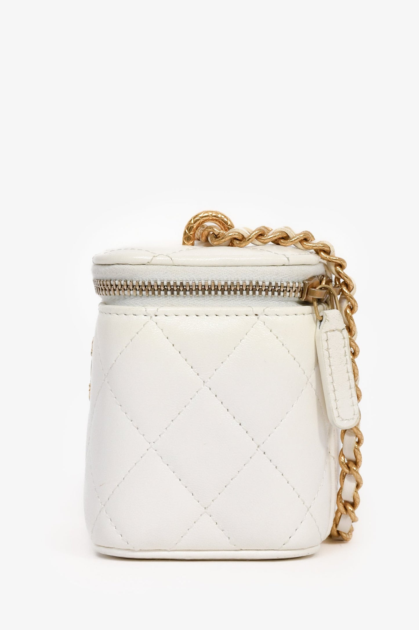 Chanel™ 2022 White Lambskin Mini Vanity On Chain