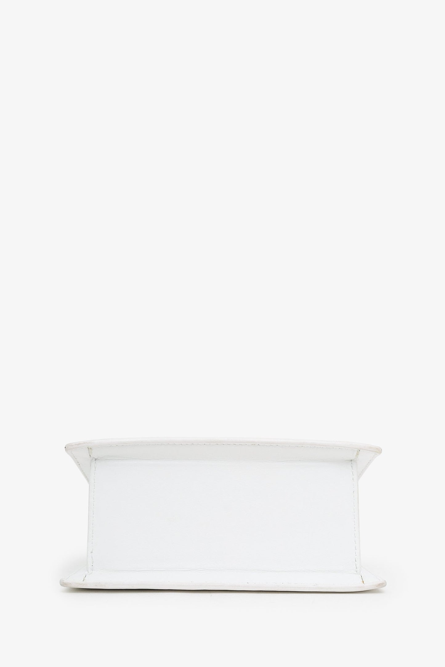 Jacquemus White Leather Medium Chiquito Top Handle With Strap