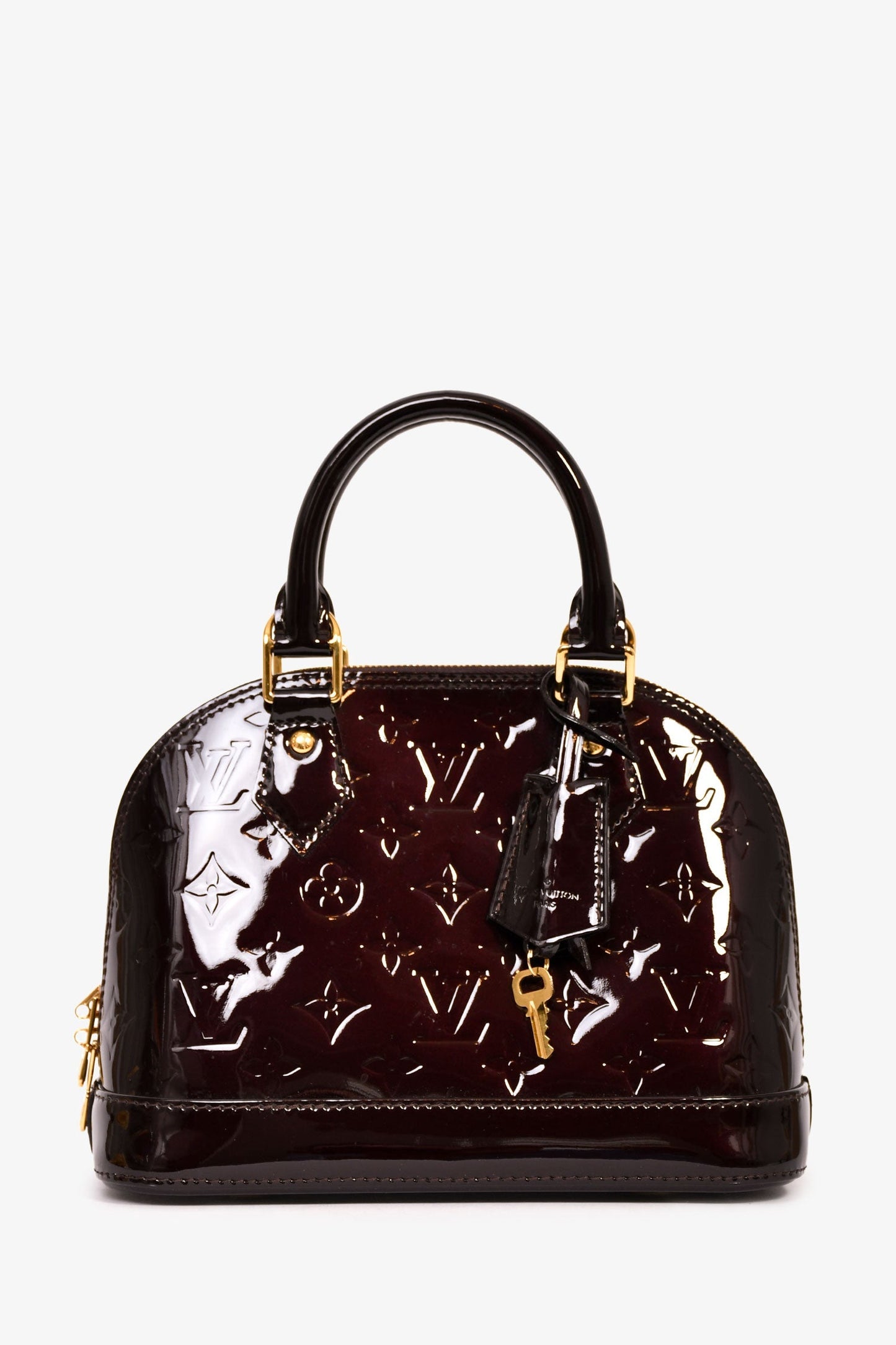 Louis Vuitton Burgundy Monogram Vernis Alma BB Top Handle