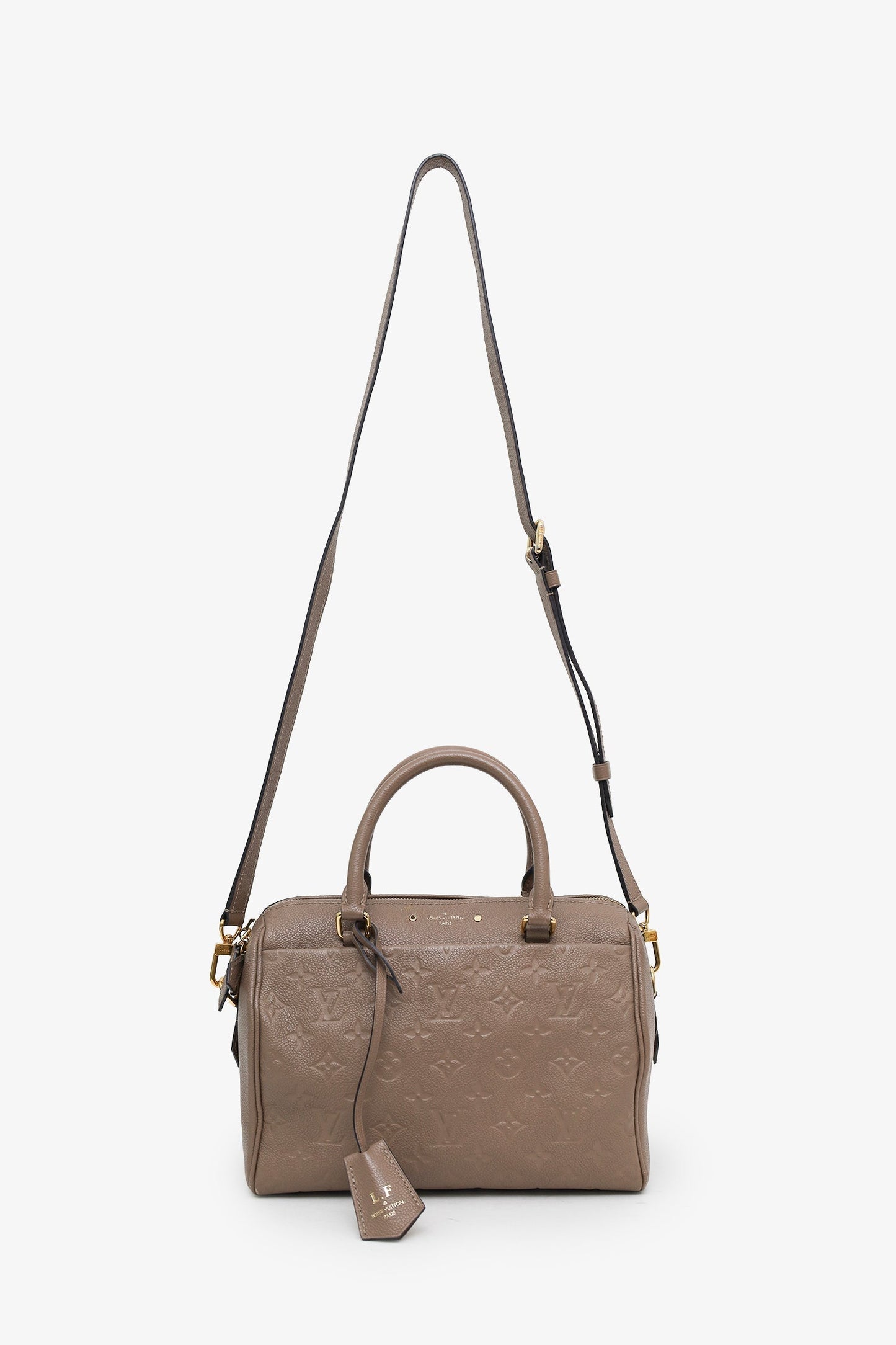 Louis Vuitton Mauve Empreinte Leather Speedy Bandouliere 25 Bag with Strap