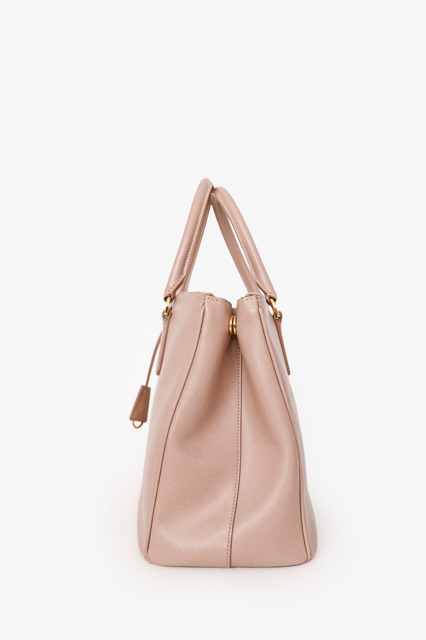 Prada 2013 Blush Saffiano Double Zip Medium Galleria Tote with Strap