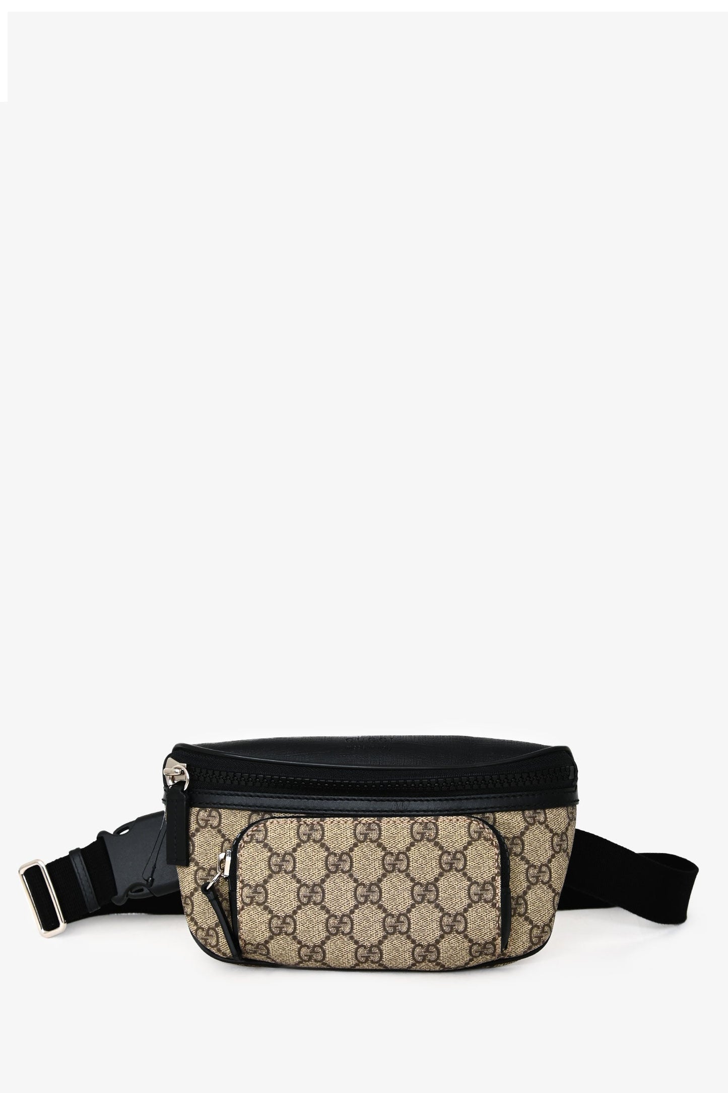 Gucci Black/Beige GG Supreme Belt Bag