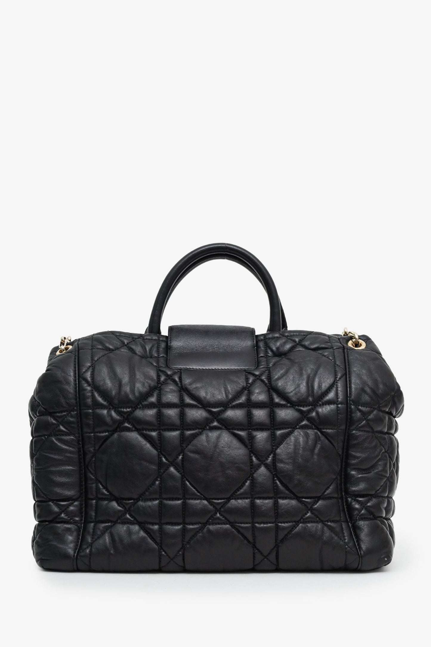 Christian Dior 2012 Black Cannage Lambskin Milly La Foret Shopping Tote