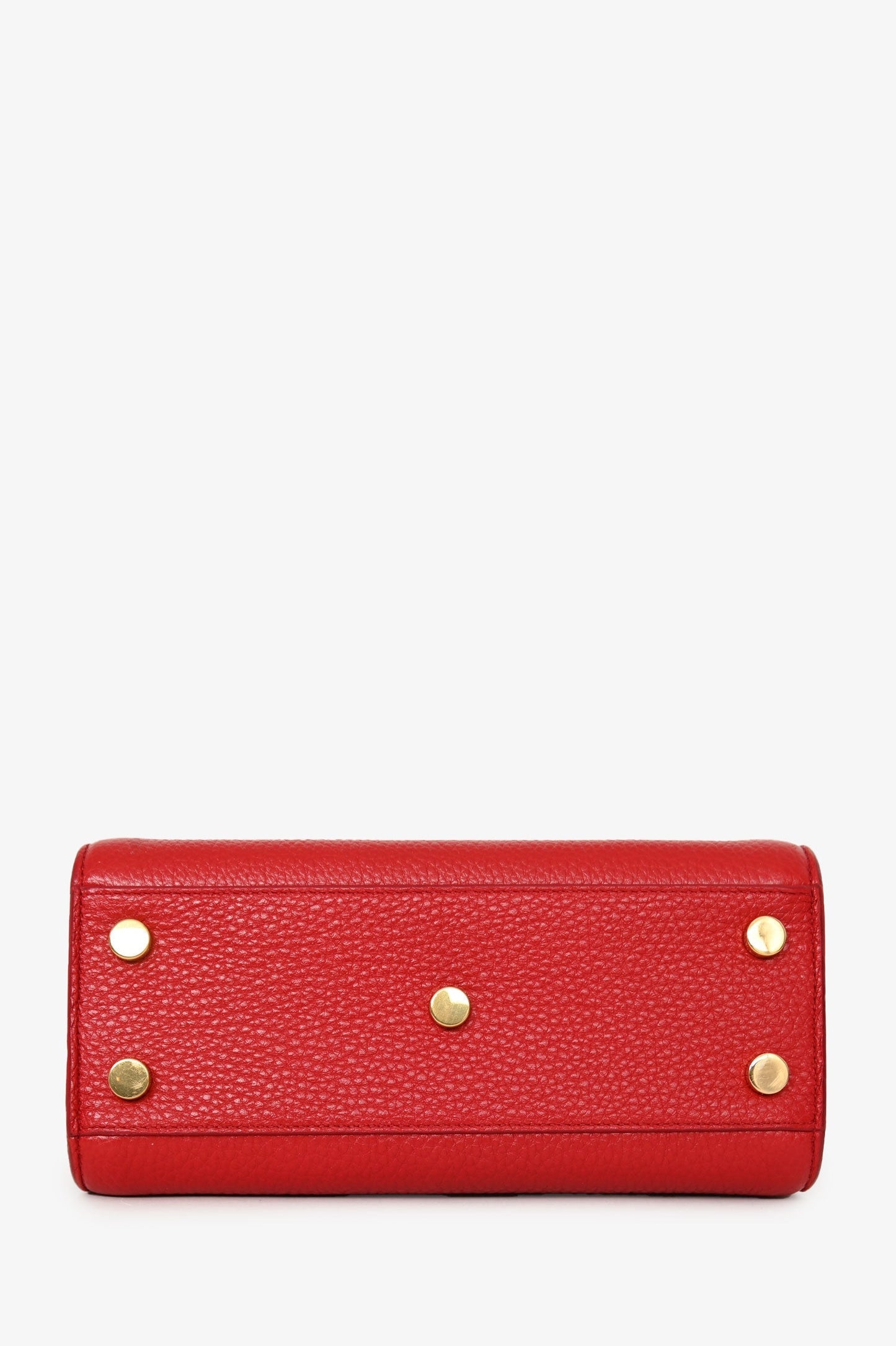 Saint Laurent 2015 Red Grained Leather Nano Sac de Jour with Strap