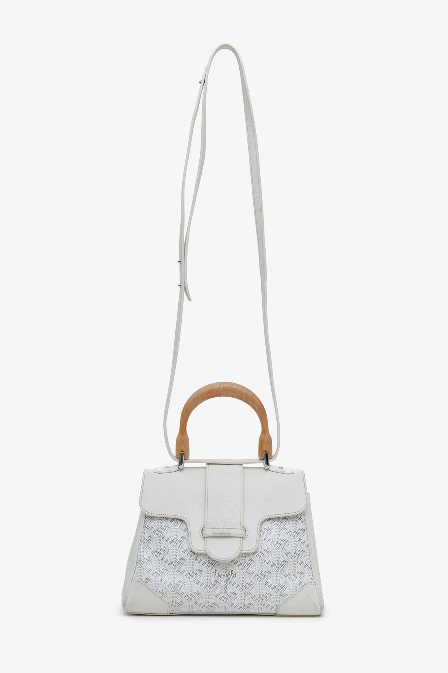 Goyard White Goyardine Mini Saigon Bag With Strap