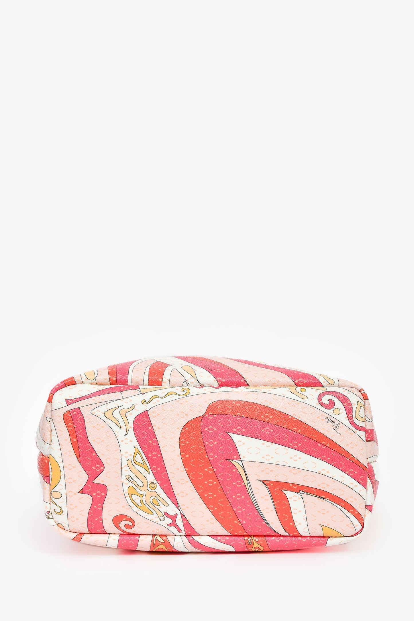 Emilio Pucci Pink Coated Canvas Leather Trimmed Small Tote