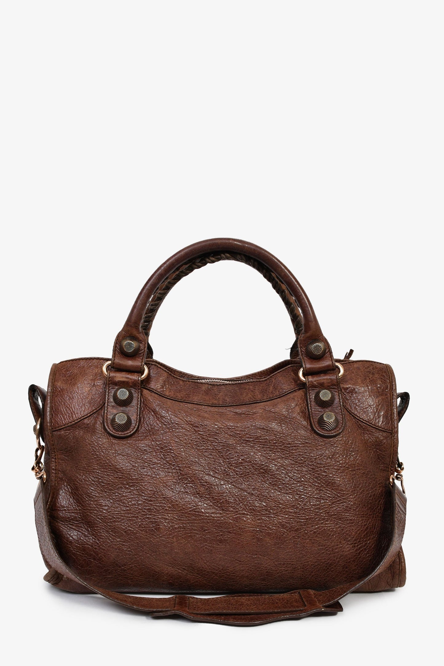 Balenciaga Vintage Rust Brown Leather City Bag RGHW