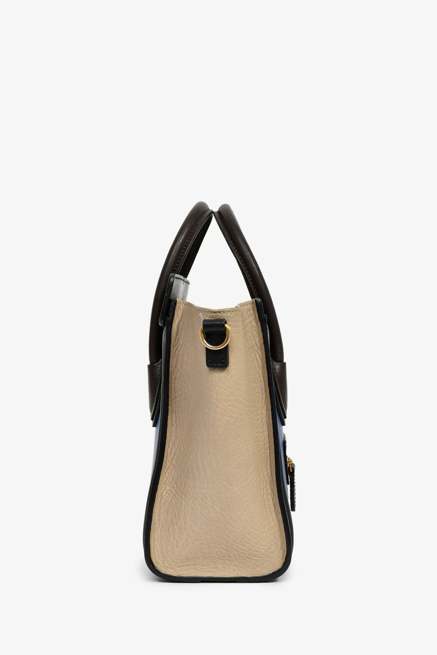 Celine 2015 Blue/Black/Taupe Nano Luggage Tote