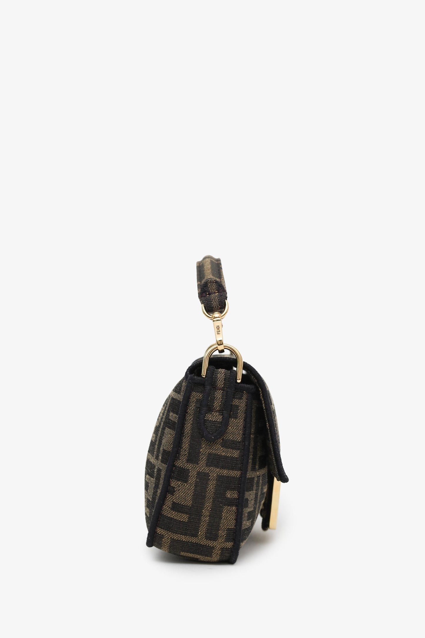 Fendi Zucca FF Canvas Baguette Mini Crossbody Bag