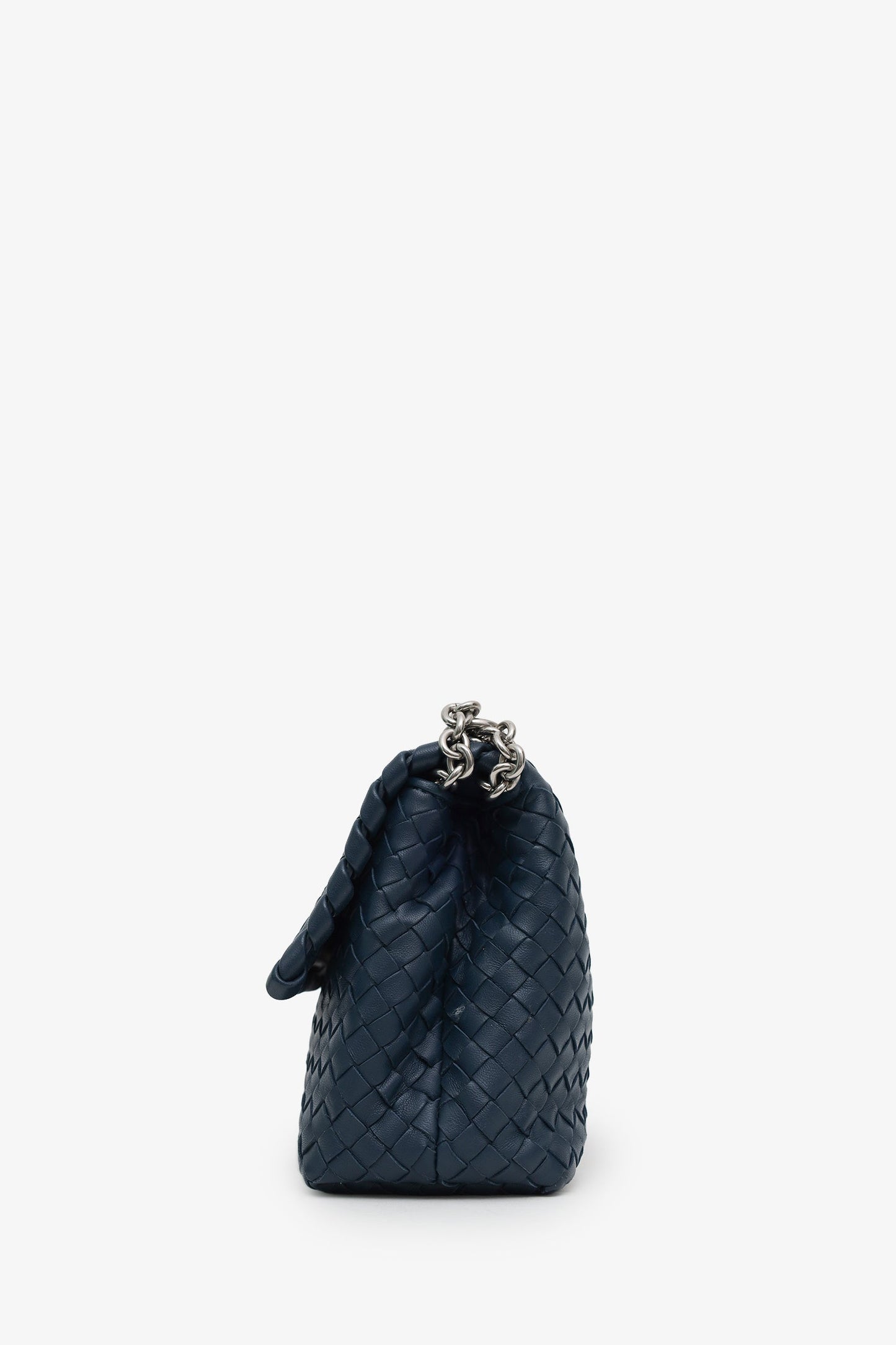 Bottega Veneta Blue Olimpia Intrecciato Leather Crossbody Bag